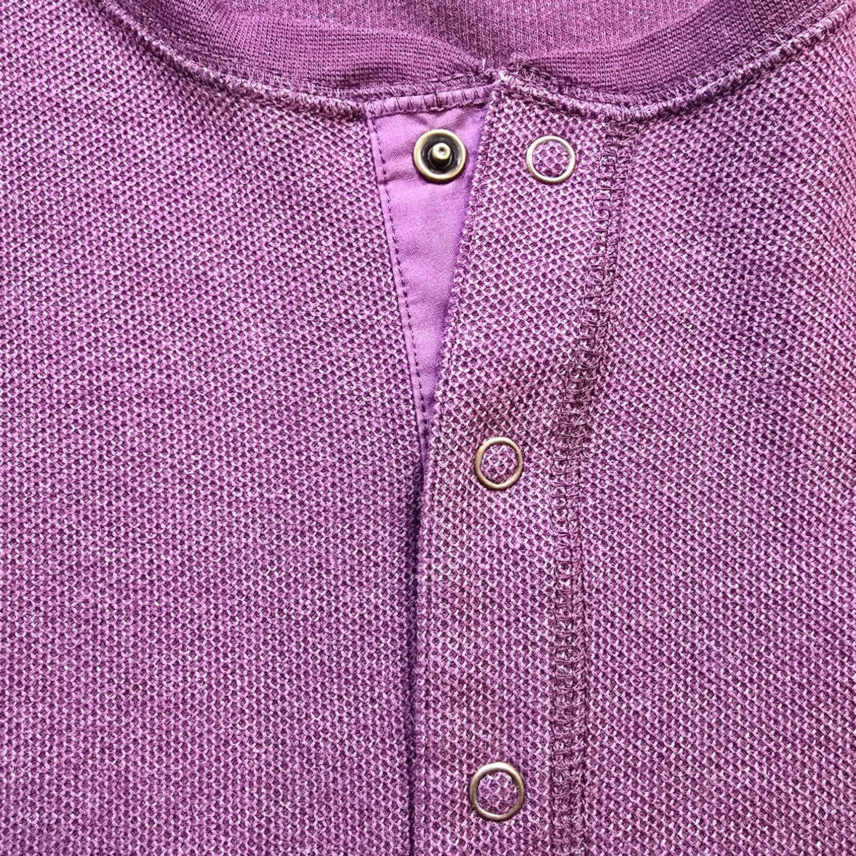 UNTUCKit UNTUCKit Shirt Men XXL Purple Henley Thermal Long Sleeve Casual Button Size US XXL / EU 58 / 5 - 5 Thumbnail