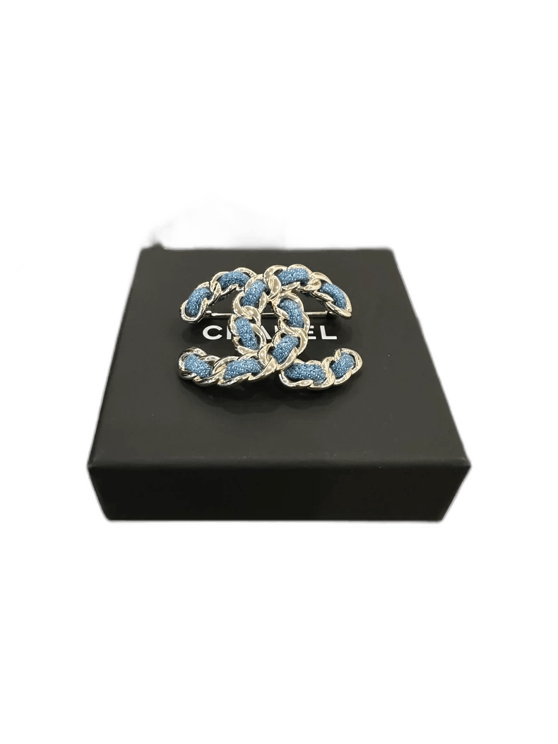 Chanel Chanel Denim Double C Logo Brooch Size ONE SIZE - 1 Thumbnail