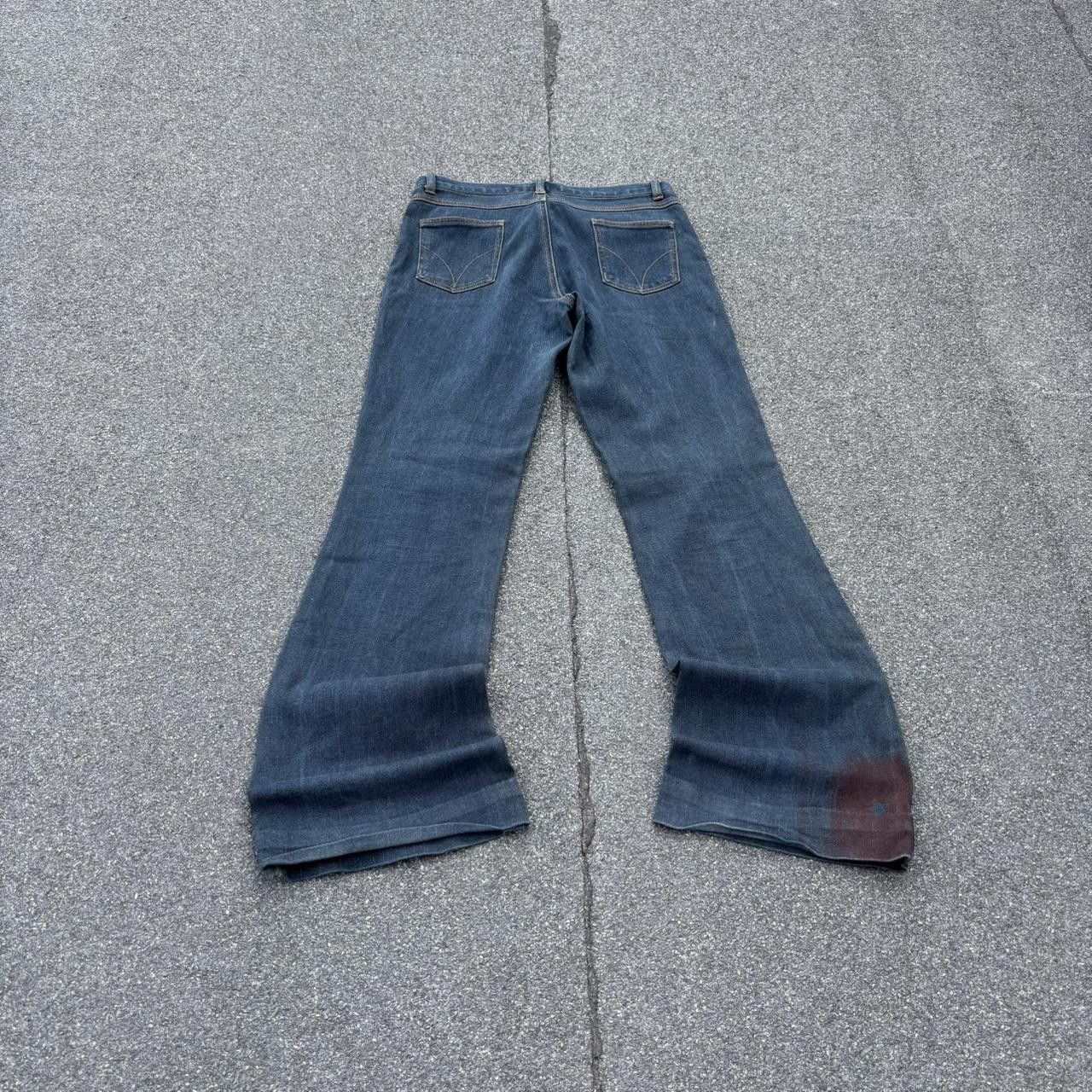 Japanese Brand × Vintage Vintage y2k 90s flared painted avant garde jeans Size US 32 / EU 48 - 5 Thumbnail