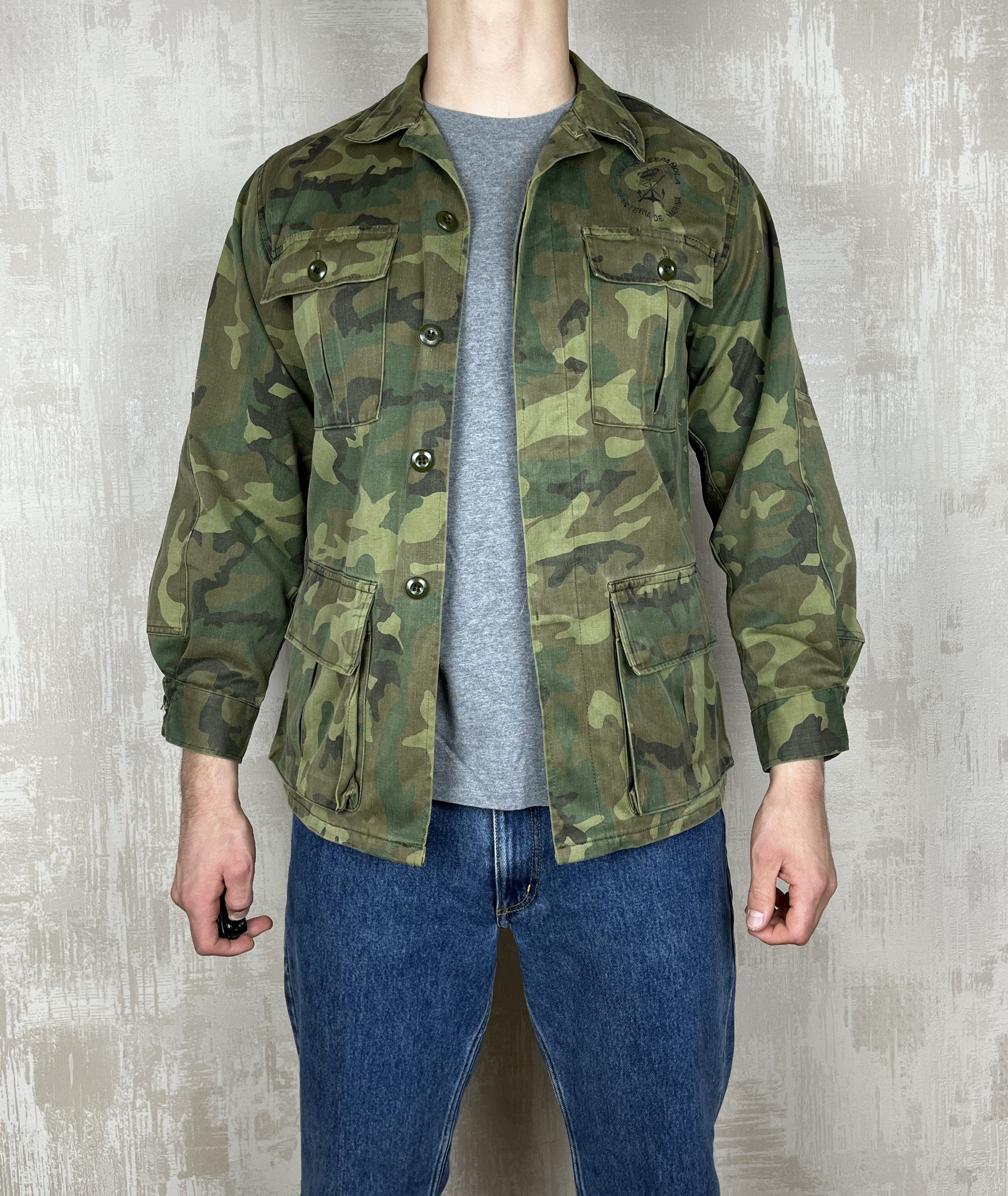 Vintage 80's Vintage Spanish Army Armada Espanola Woodland Jacket Size US S / EU 44-46 / 1 - 7 Thumbnail