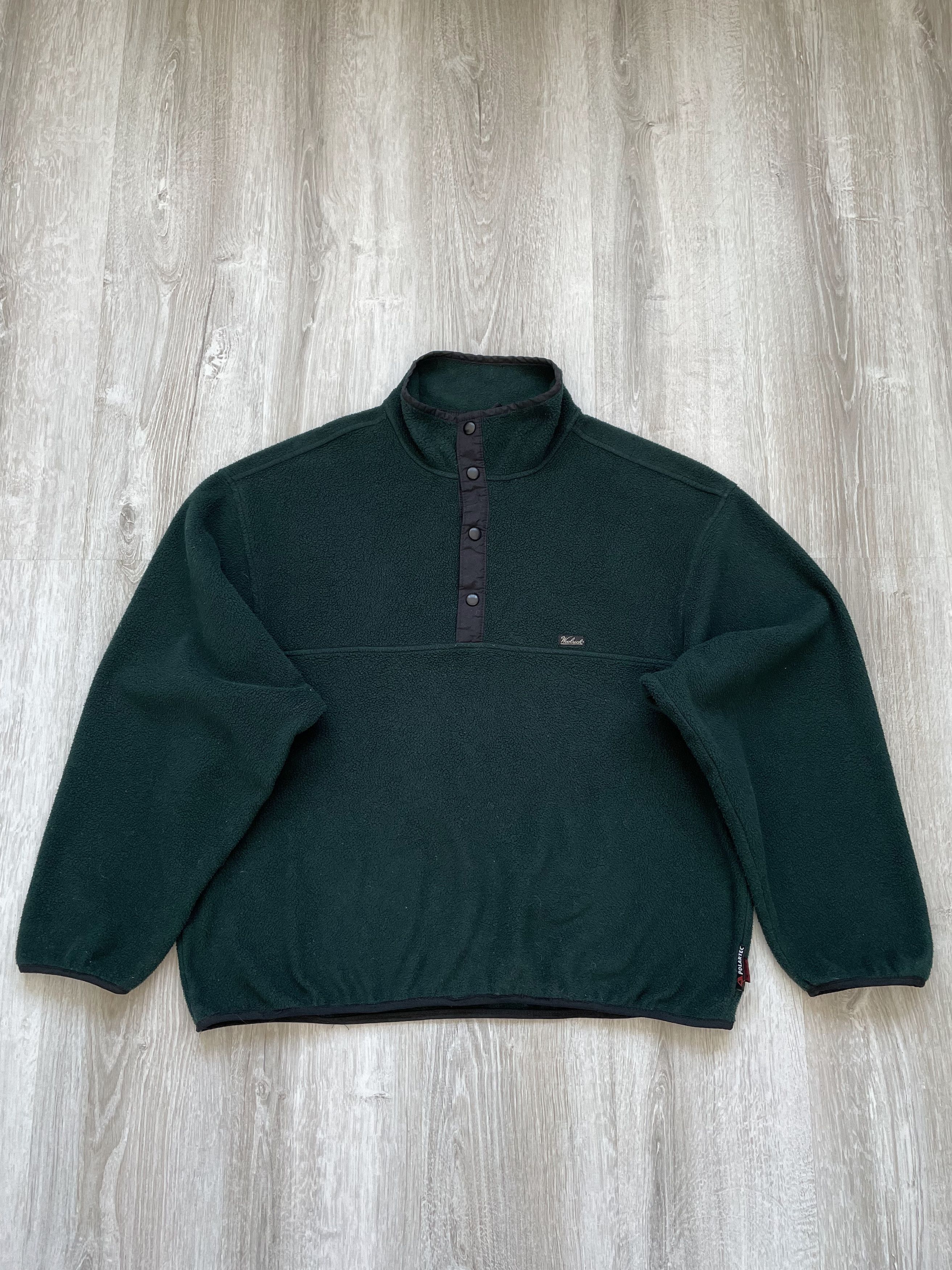Pre-owned Woolrich Vintage 90's  Teddy Fleece Jacket Polartec Sherpa In Green