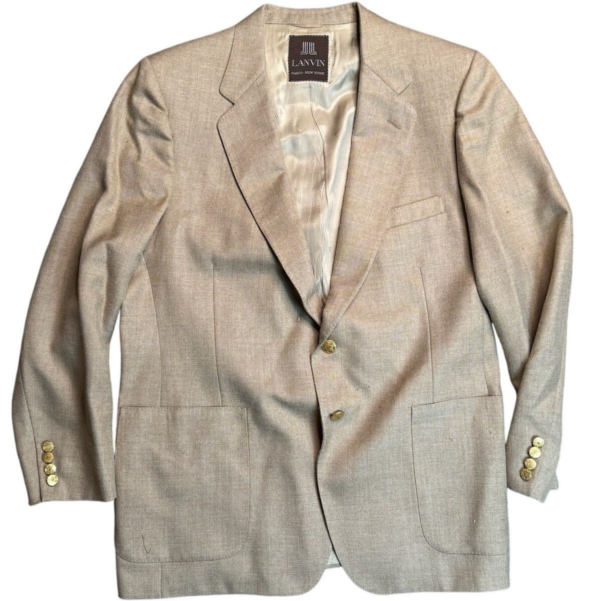 Lanvin Vintage Lanvin Beige Wool Blazer Jacket Sport Coat Size 42R - 1 Thumbnail