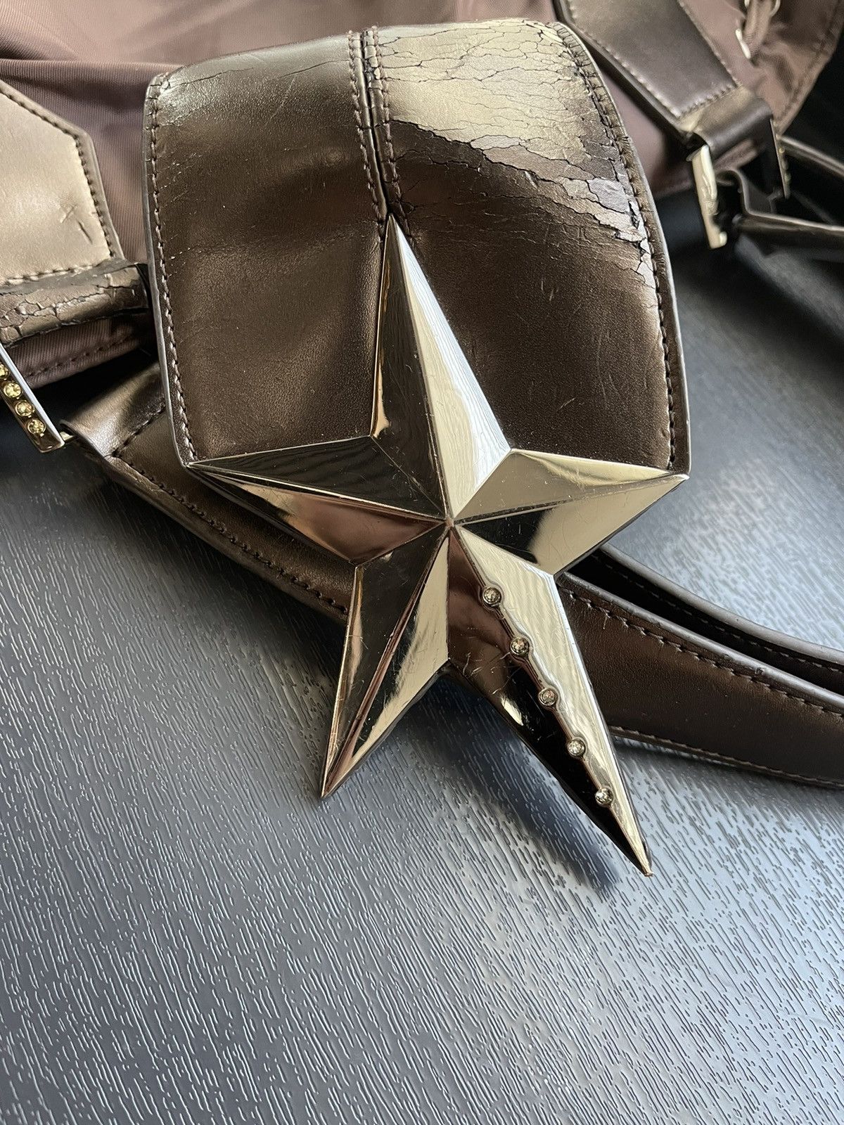 Designer × Thierry Mugler × Vintage Vintage Thierry Mugler brown star nylon bag Size ONE SIZE - 14 Thumbnail