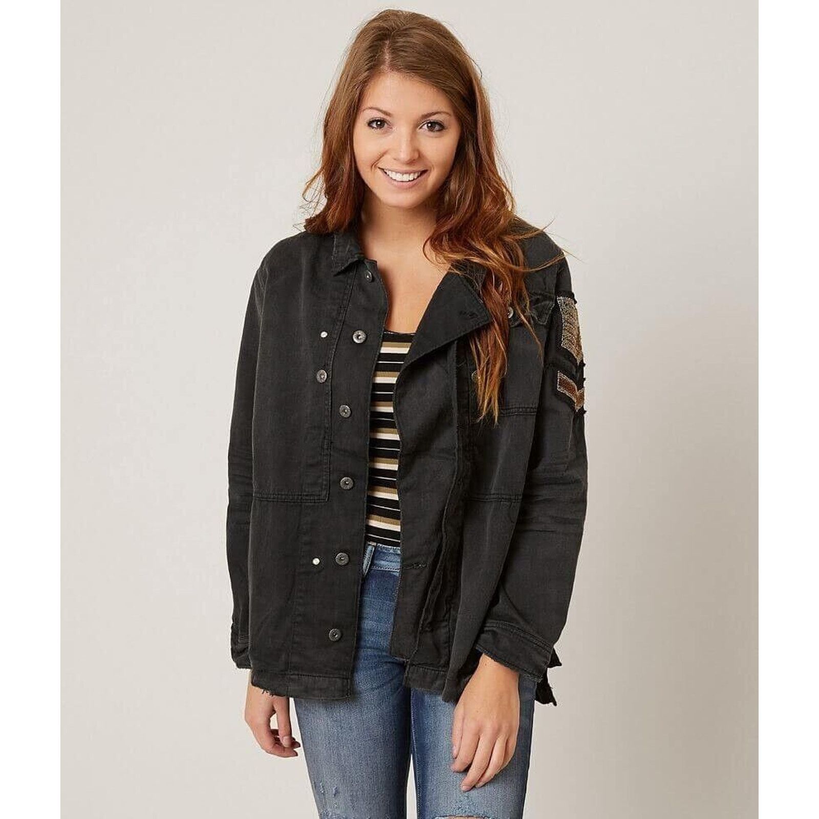 Free People Free People Embellished Military Utilitarian Jacket Eagle Size M / US 6-8 / IT 42-44 - 2 Thumbnail