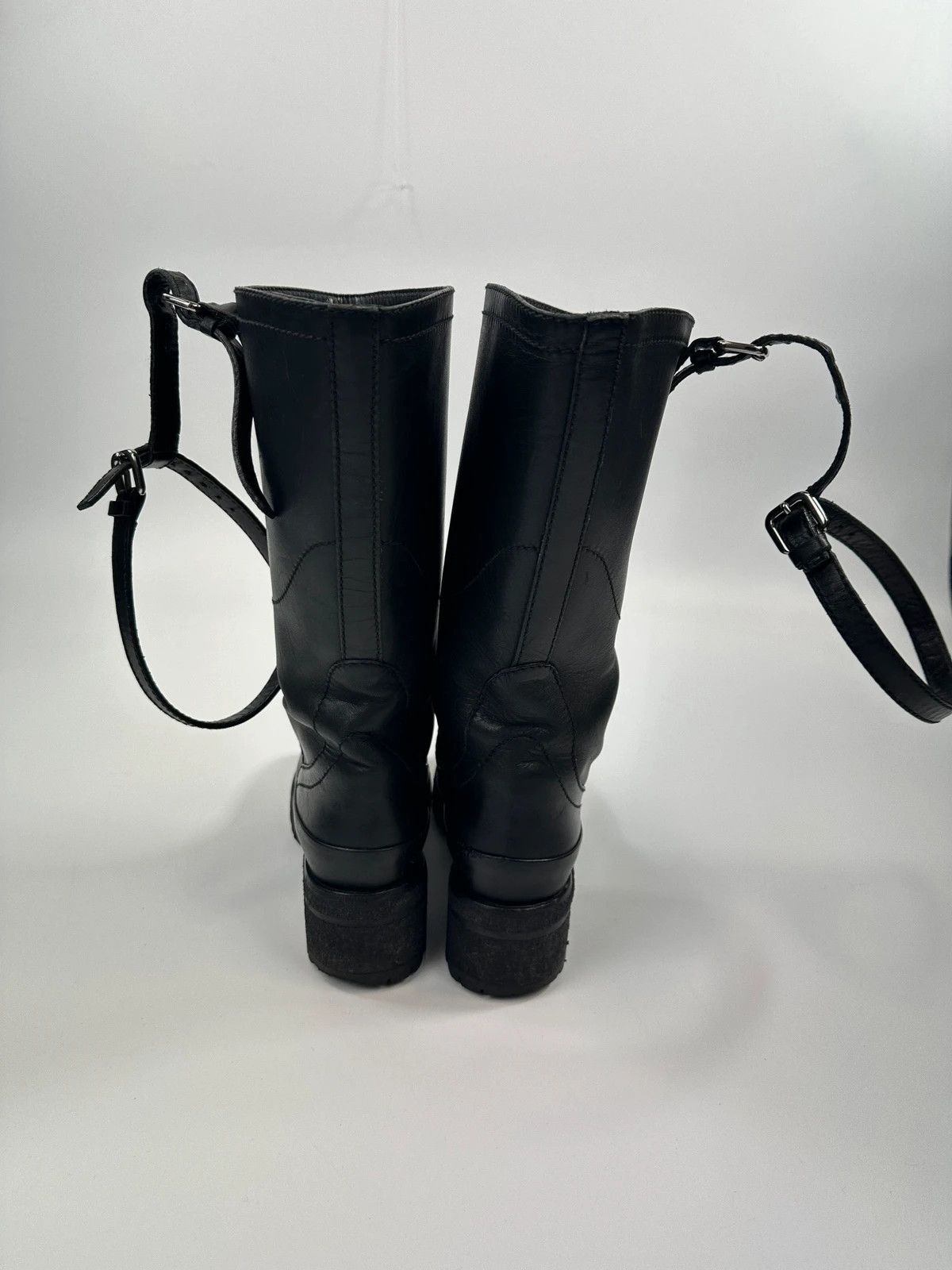 Prada Prada Milano FW2009 Black Leather Garter Strap Boots Size US 6.5 / IT 36.5 - 9 Thumbnail
