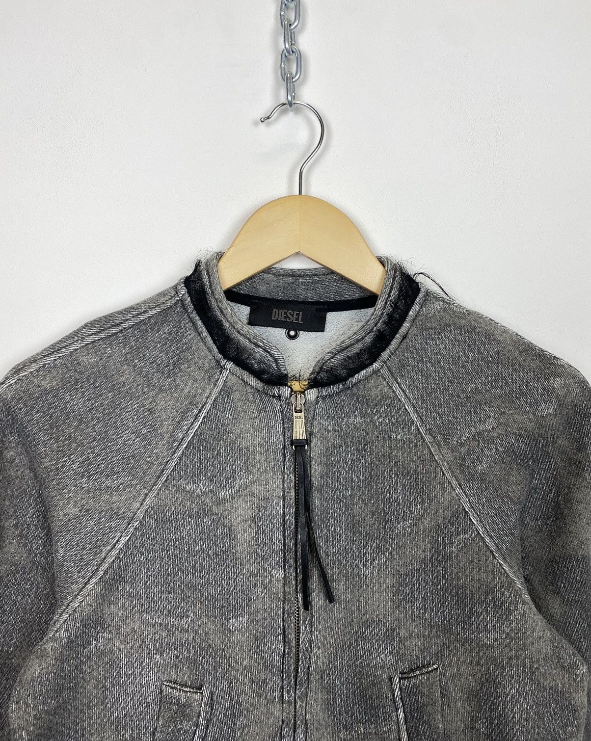 Hysteric Glamour Diesel Y2K Avant Garde Zip Up Jacket Washed Gray Streetwear Size L / US 10 / IT 46 - 2 Thumbnail