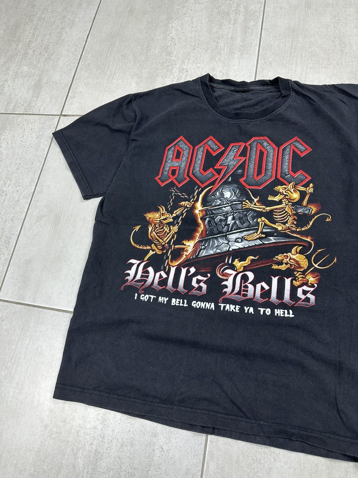 Iron Maiden AC/DC Vintage Hells Bells Promo Tour Merch T Shirt | Grailed