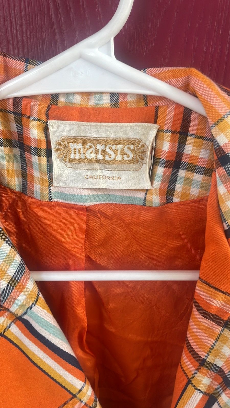 Vintage MARSIS California Vintage 60’s orange plaid blazer Size M / US 6-8 / IT 42-44 - 2 Thumbnail