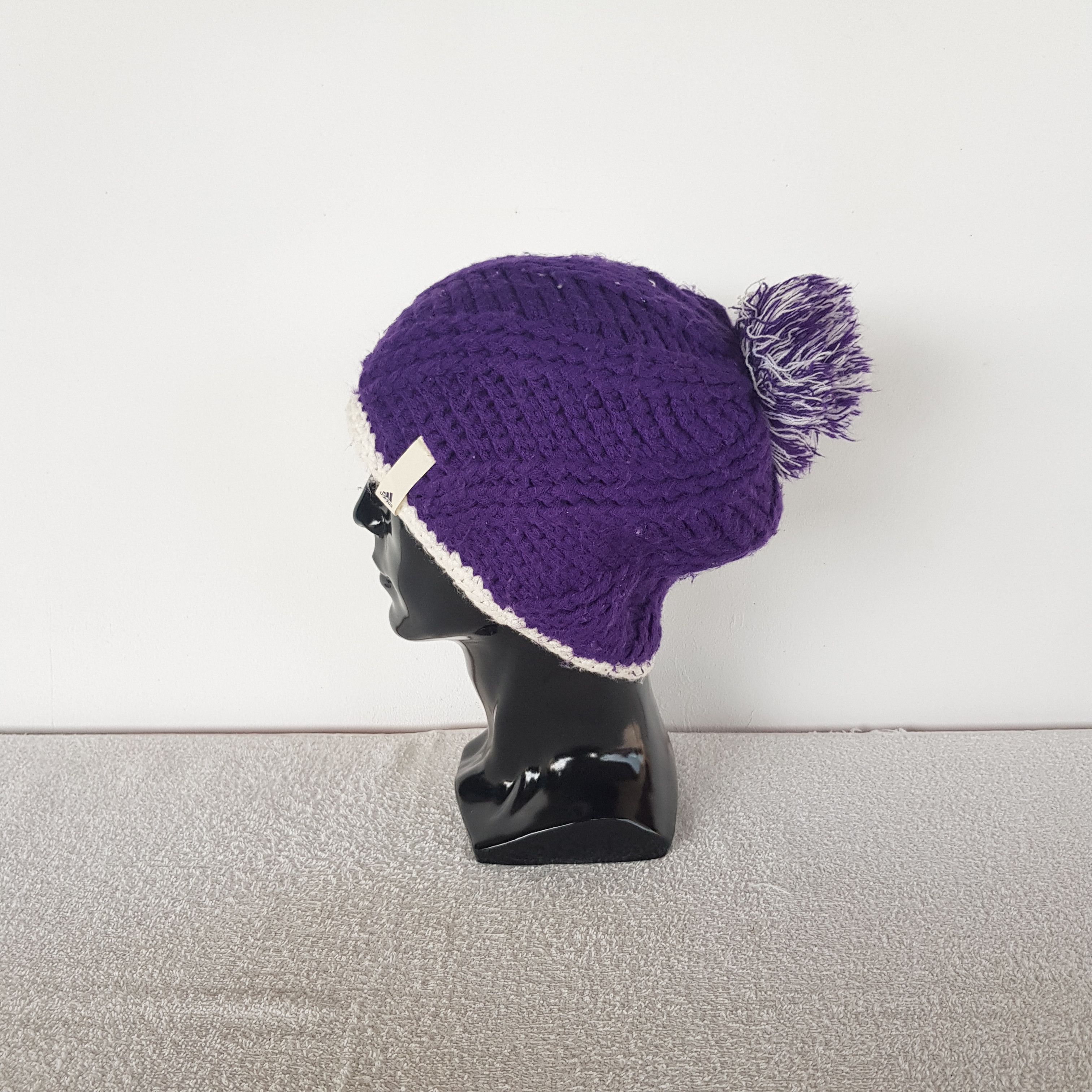 Adidas Vintage Adidas Beanie Aran Isle Cable Knit Pom Snow Caps Hat Size ONE SIZE - 4 Thumbnail