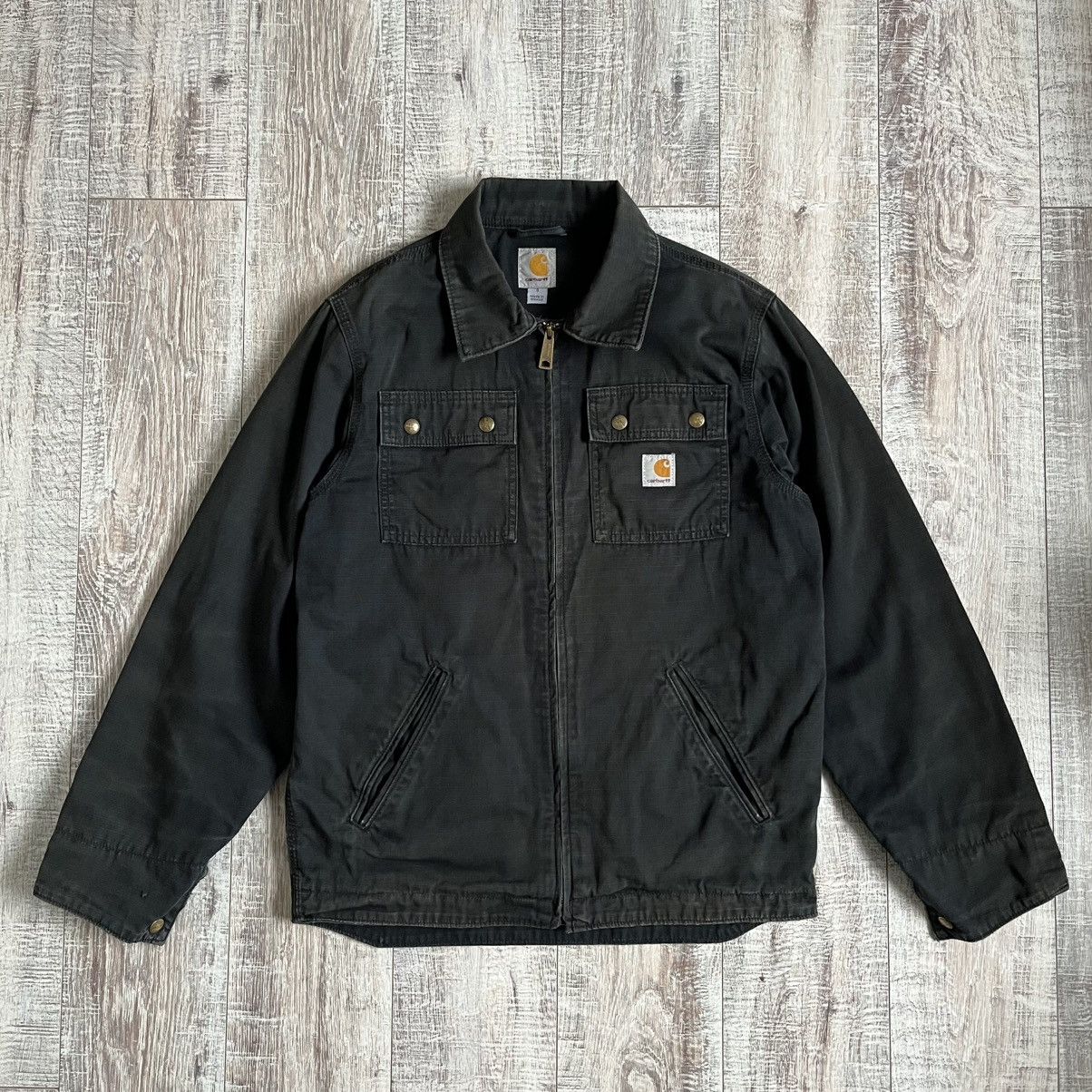 vintage carhartt denim tracker jacket 濃濃 Vintage Carhartt Workwear Denim Jacket Sun Faded - Etsy