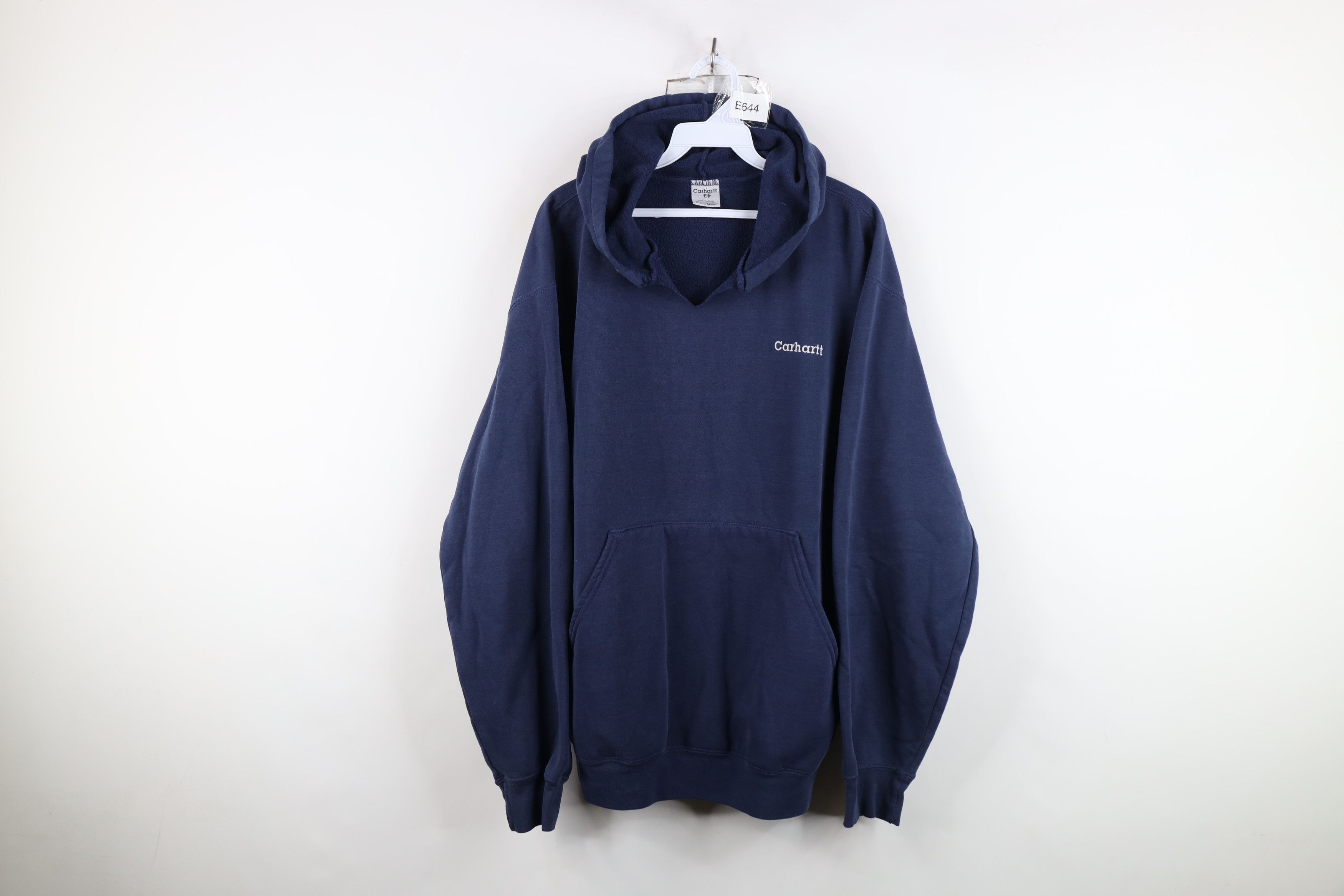 Carhartt Vintage Carhartt Spell Out Hoodie Sweatshirt Navy blue Size US L / EU 52-54 / 3 - 1 Thumbnail