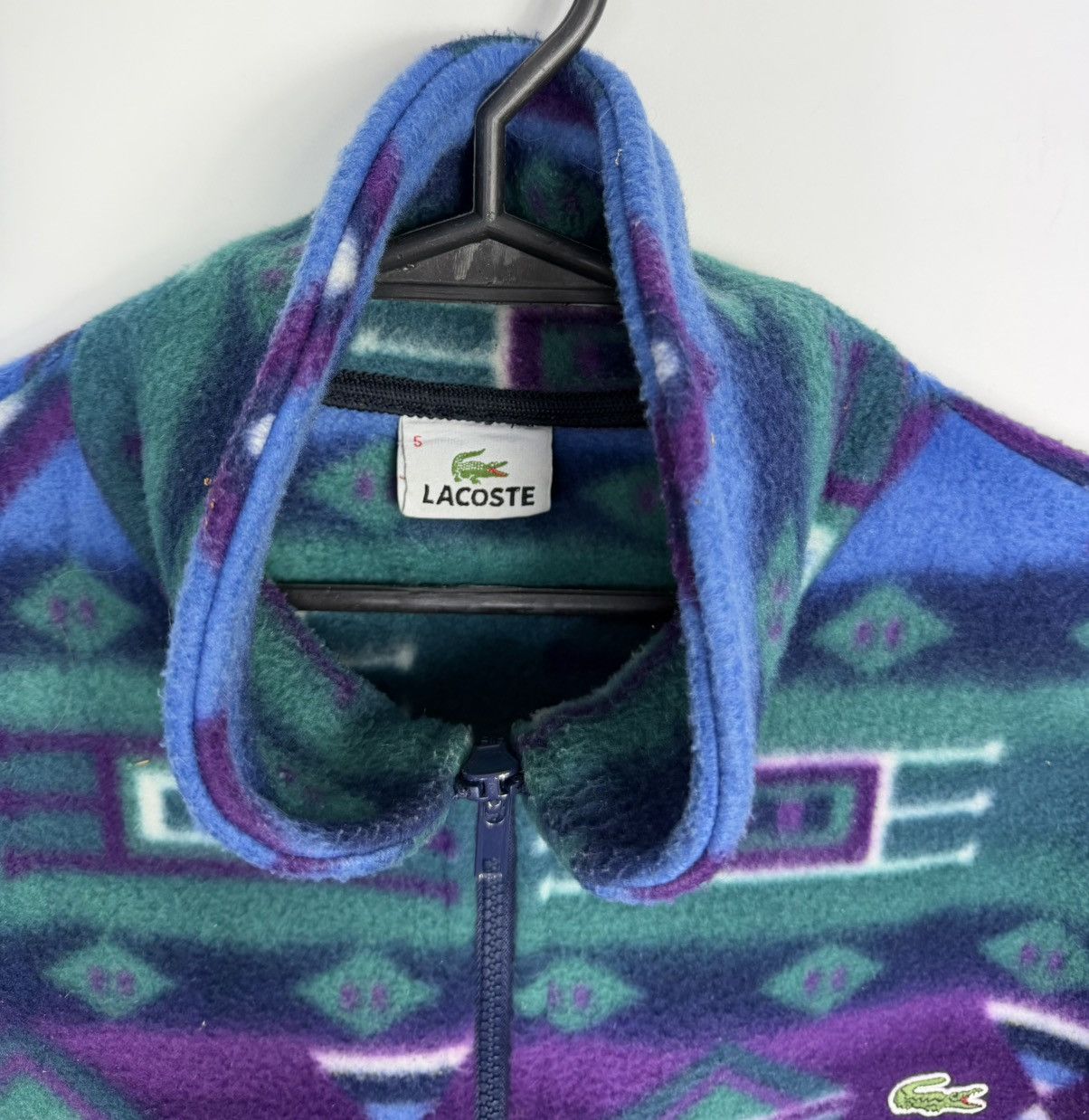 Lacoste Unique Lacoste Small Logo Vintage Pattern Fleece Size US L / EU 52-54 / 3 - 3 Thumbnail