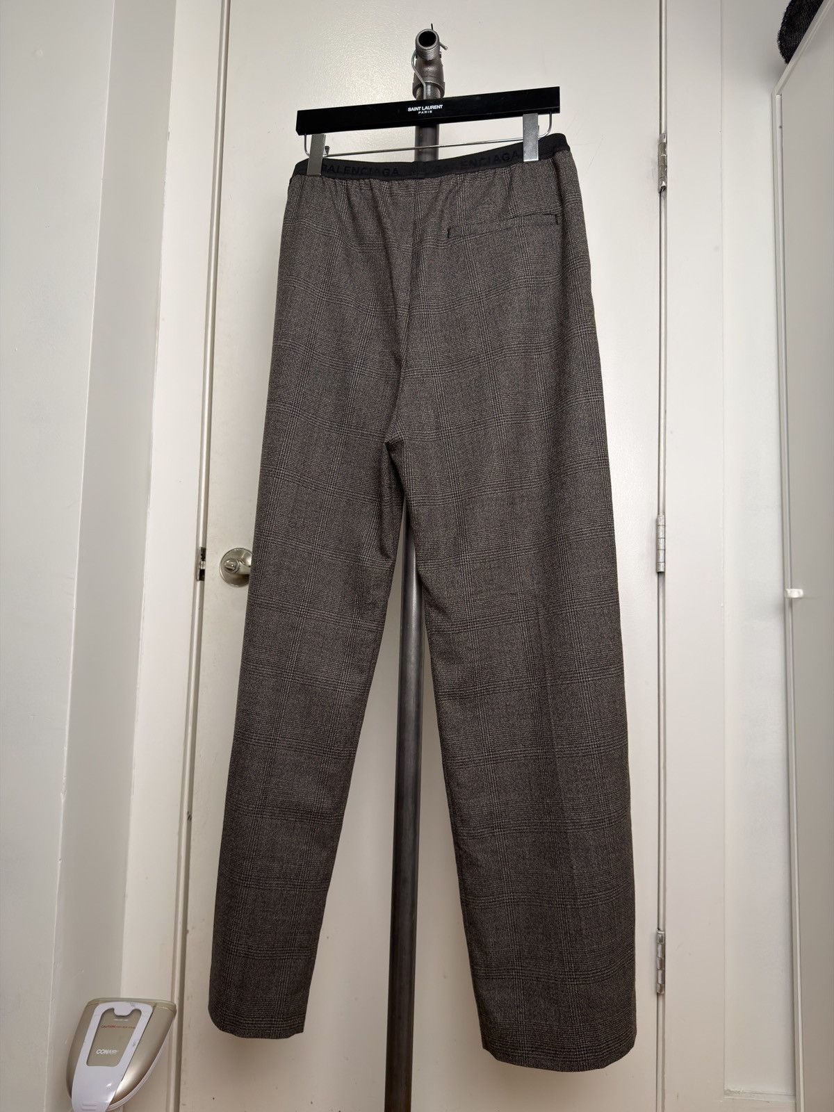 Balenciaga 2021 Glen Check Elastic Waist Trousers Size US 32 / EU 48 - 2 Thumbnail