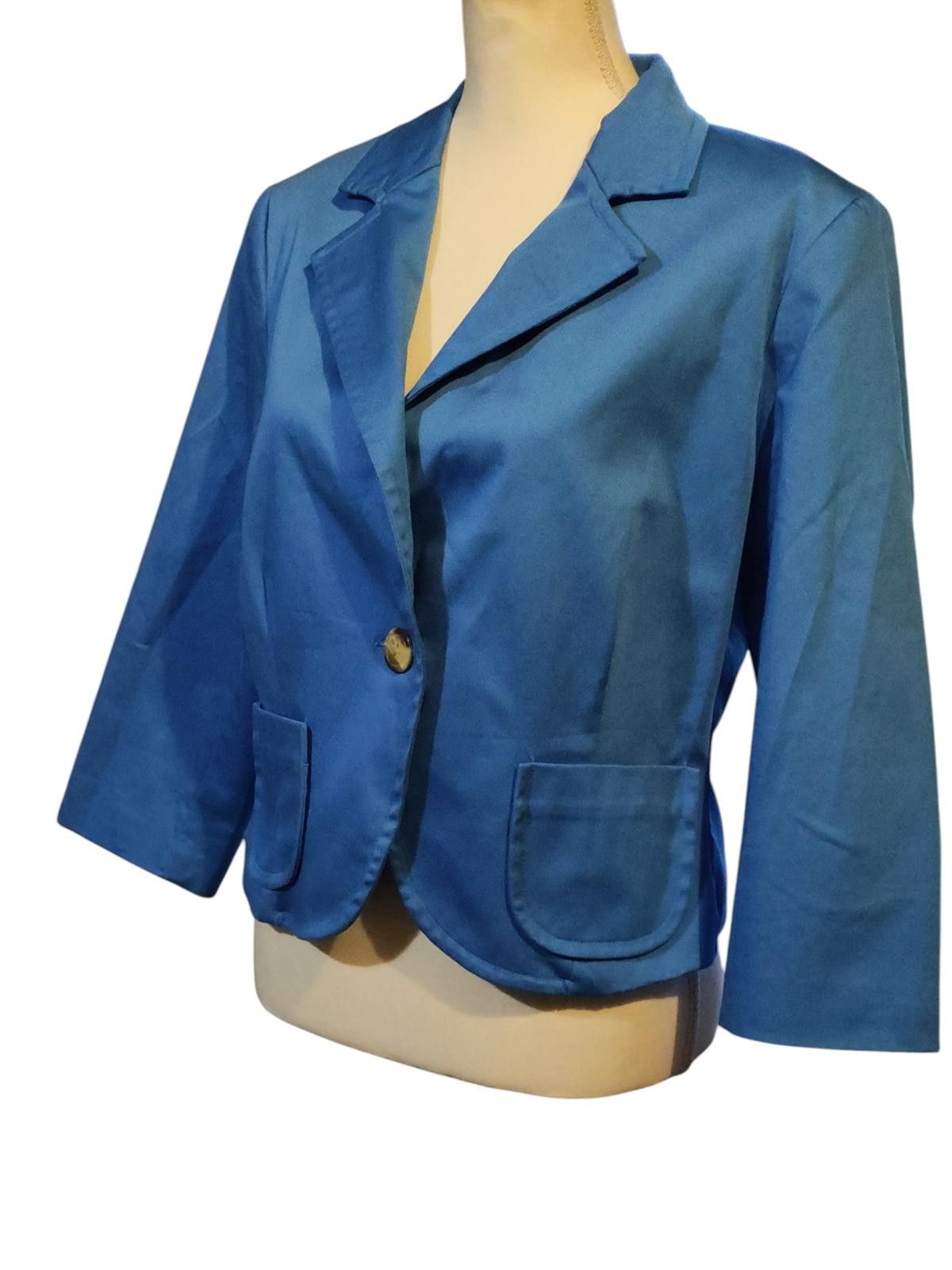 George Blue Womens 3/4 Sleeve Blazer Jacket by George Size XXL / US 16-18 / IT 52-54 - 4 Thumbnail