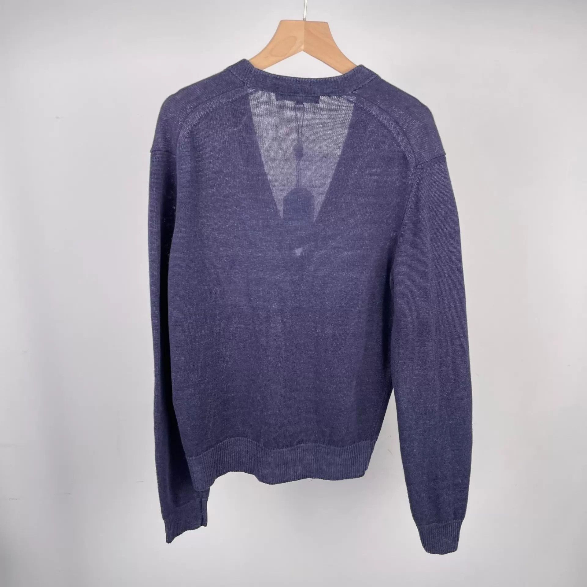 Loro Piana Loro Piana men's short linen-cotton cardigan navy 48 Size US M / EU 48-50 / 2 - 2 Thumbnail