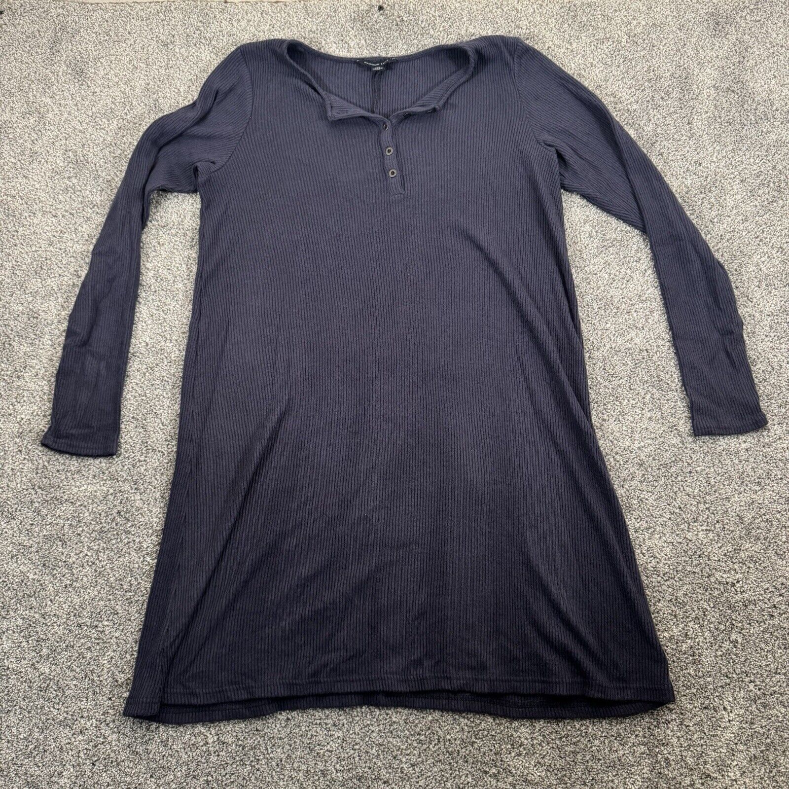 American Eagle Outfitters American Eagle Dress Large Henley Ribbed 2010s Bella Swann Size L / US 10 / IT 46 - 1 Thumbnail