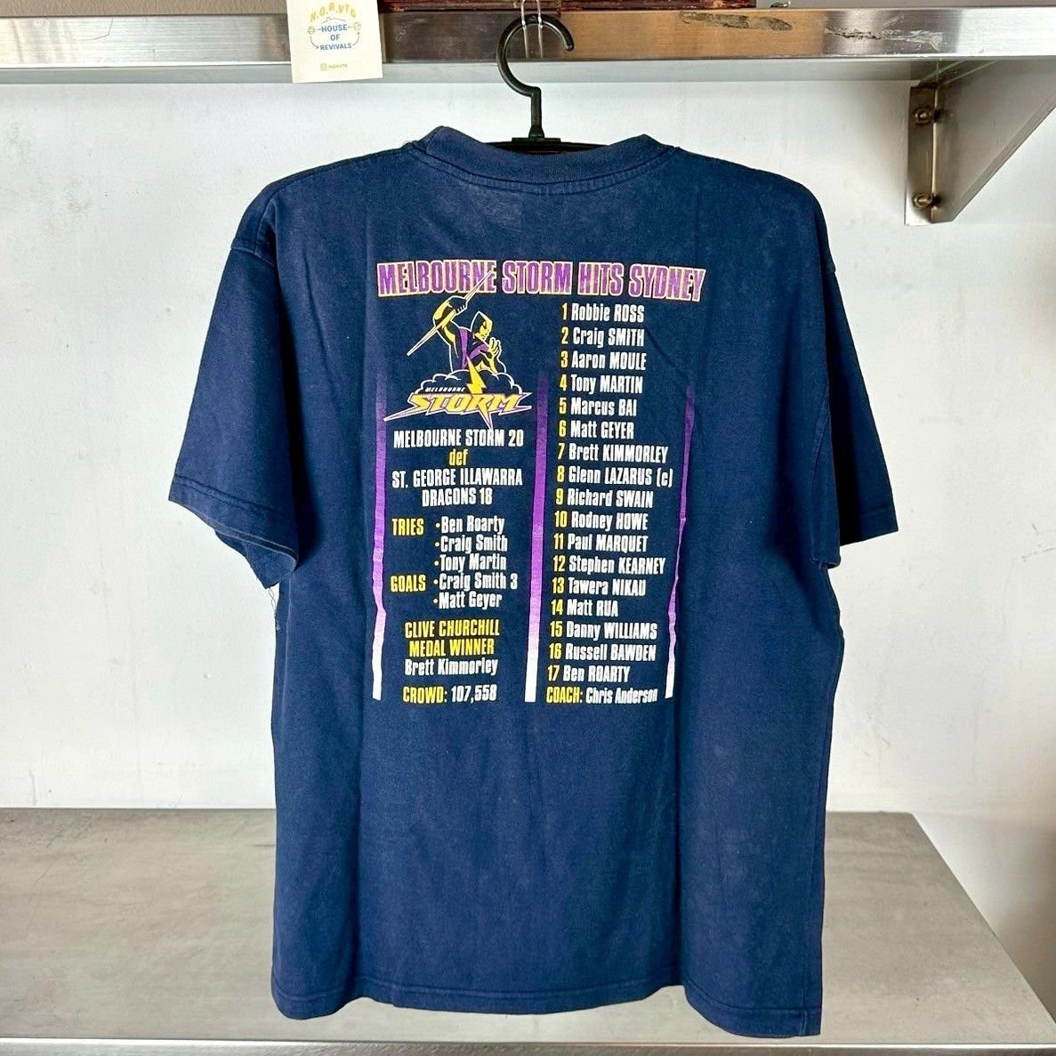 Vintage Vintage 1999 Melbourne Storm Premiers Grand Final NRL Tee Size US L / EU 52-54 / 3 - 2 Thumbnail