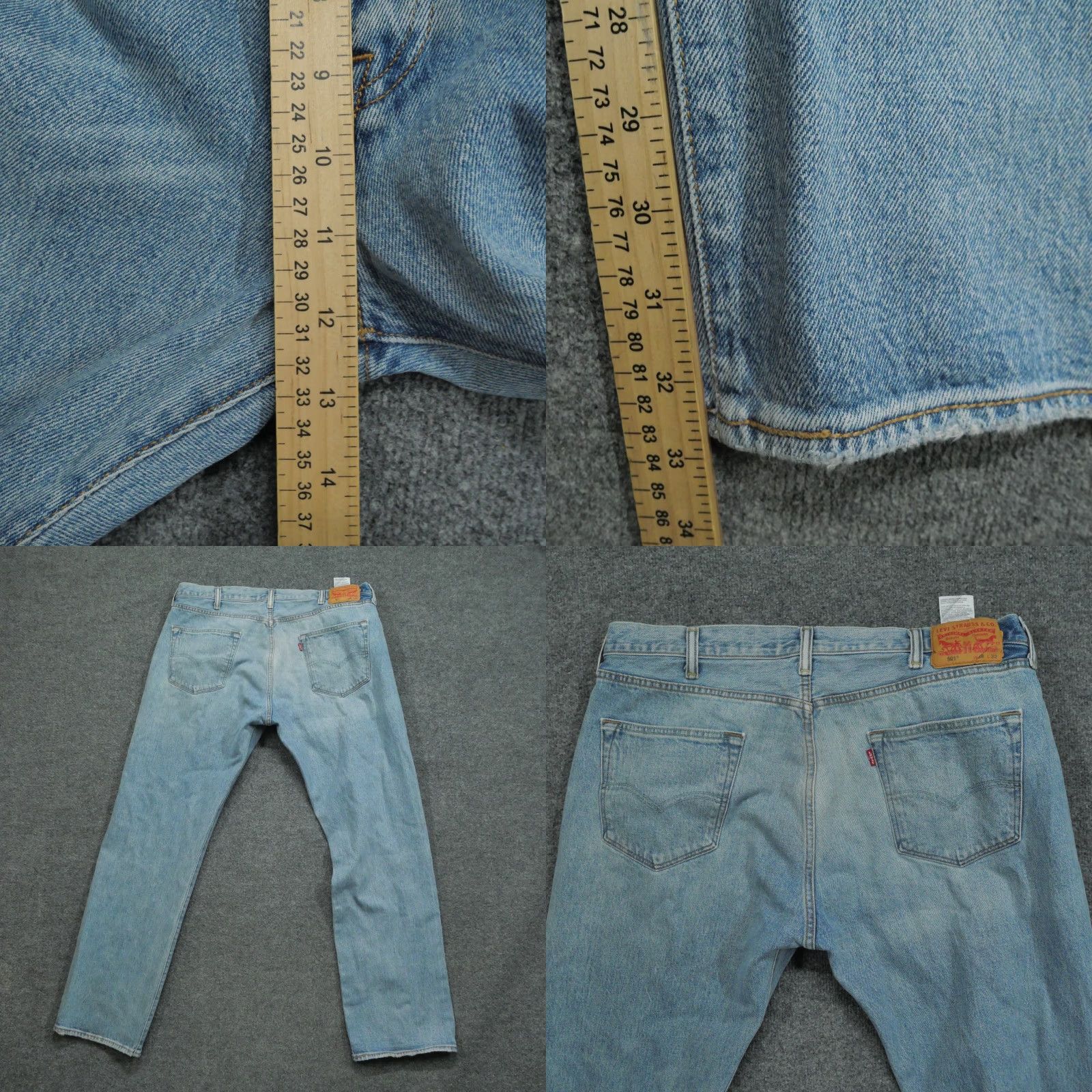 Levi's VINTAGE Levi's 501 Jeans Mens 38x32 Blue Button Fly Distressed Grunge Straight Jeans Pants 90s Mens Size US 38 / EU 54 - 9 Thumbnail