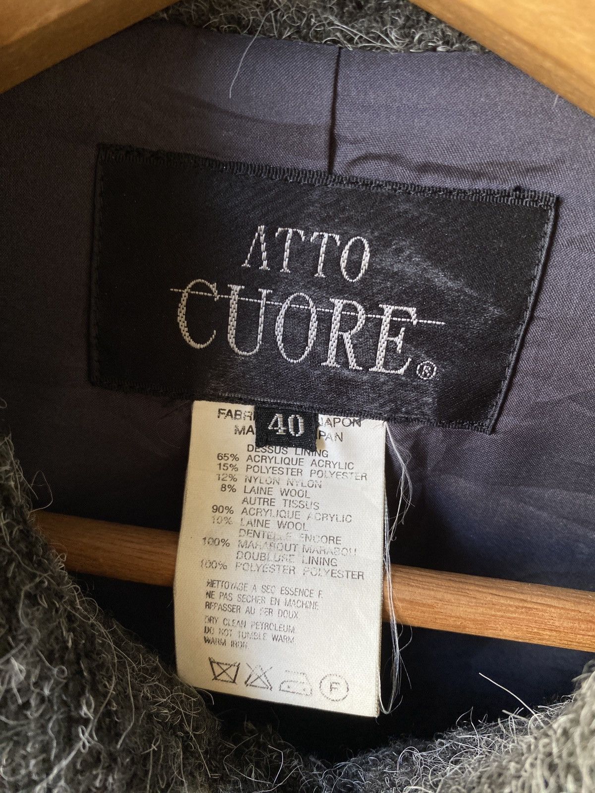 Yohji Yamamoto Atto Cuore Japan Designer Wool Fur Hoodie Jacket Size US S / EU 44-46 / 1 - 11 Thumbnail