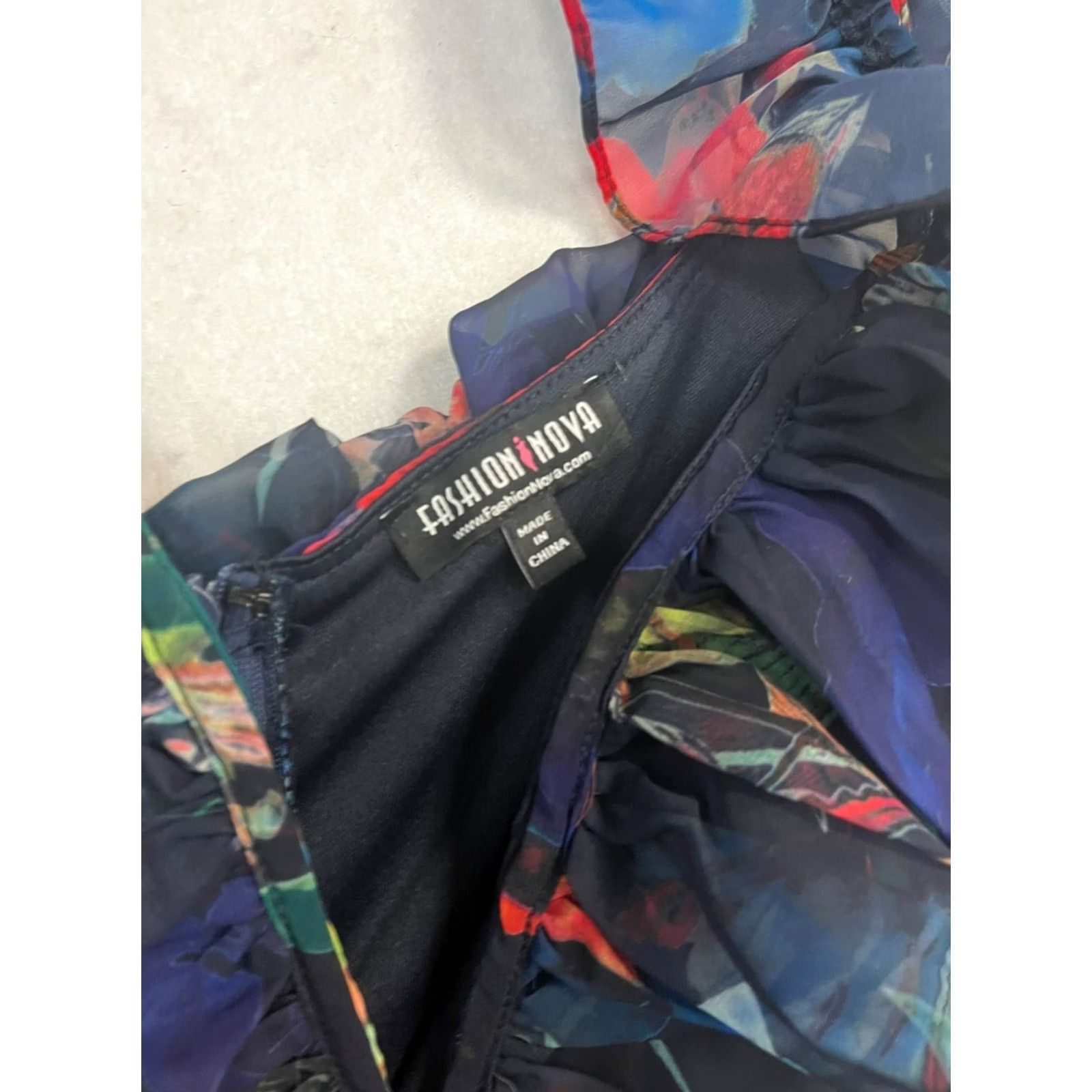 Fashion Nova VINTAGE? Women’s Fashion Nova Tropical Jumpsuit XL Navy One-Piece Womens Size 40" / US 18 - 4 Thumbnail