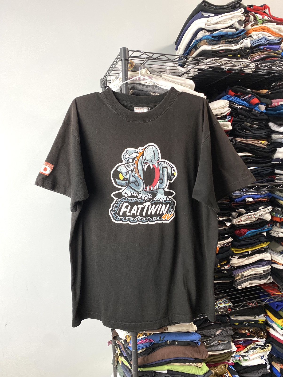 Band Tees Vintage 1990’s Flat Twin Motorrad T Shirt Triumph Size US XL / EU 56 / 4 - 1 Thumbnail