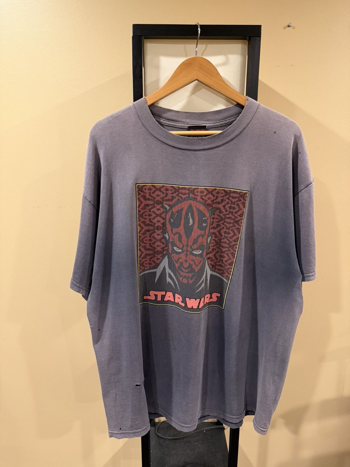 Vintage Vintage 1999 Darth Maul Portrait Star Wars Sun Faded T-Shirt Size US XL / EU 56 / 4 - 17 Thumbnail