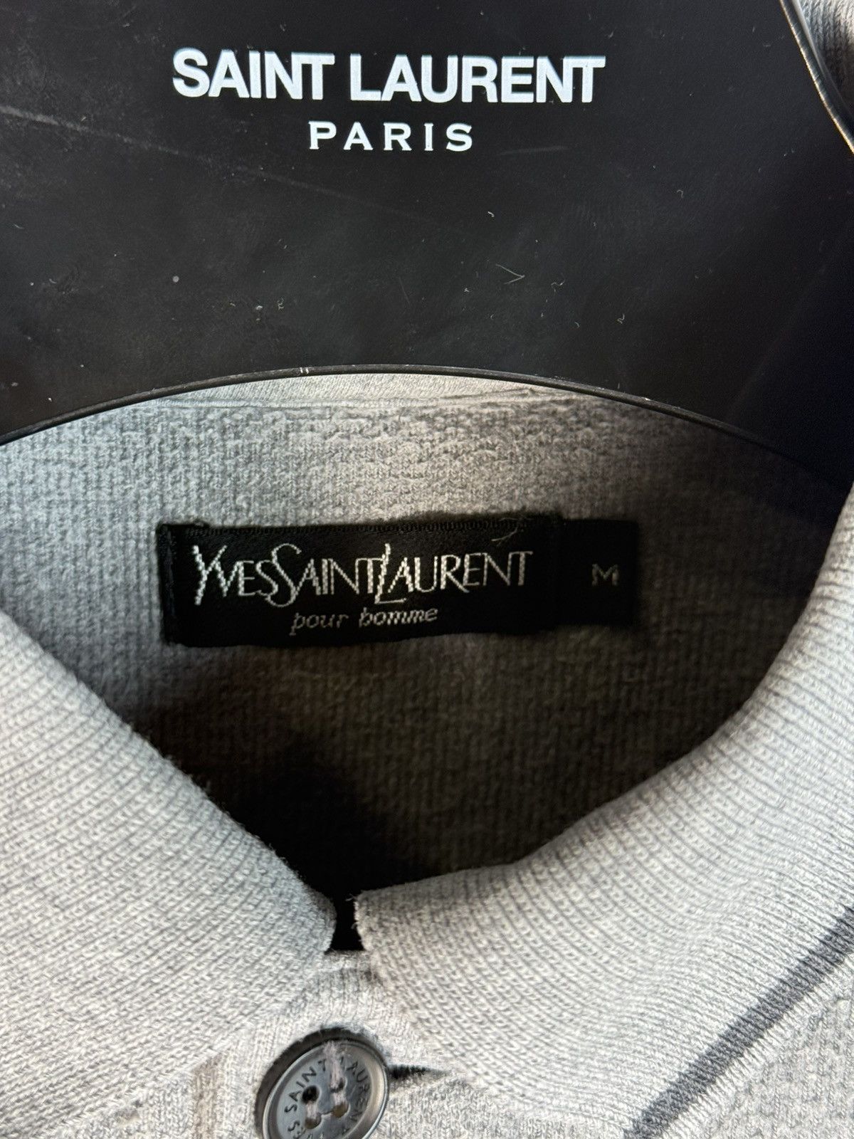 Yves Saint Laurent 90s YSL Sweatshirt 1/4 Grey Vintage Sweater Quarter Zip Size US M / EU 48-50 / 2 - 5 Thumbnail