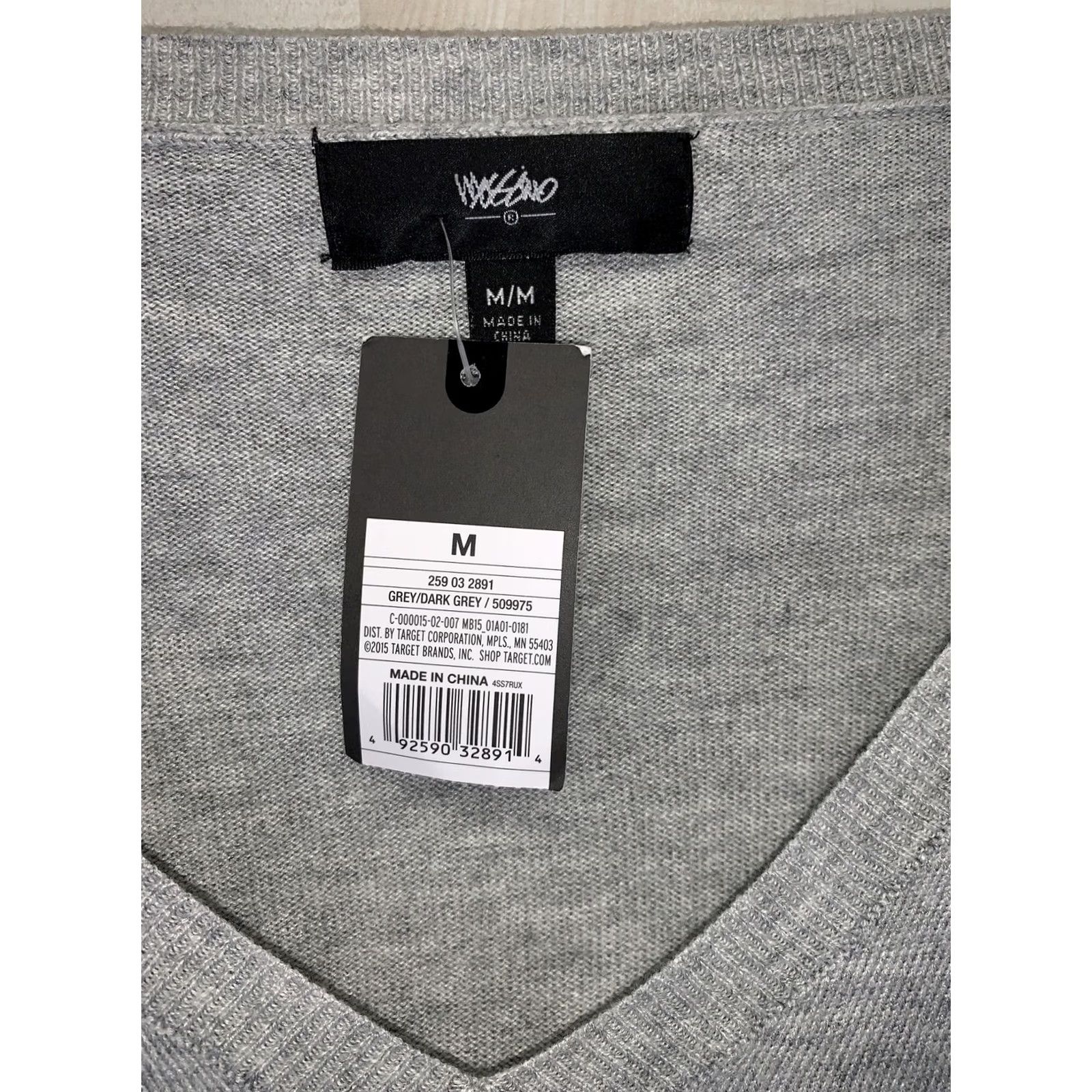 Mossimo Mossimo Gray V-Neck Knit Long Sleeve Thin Sweater Womens M NWT-5508 Size M / US 6-8 / IT 42-44 - 2 Thumbnail