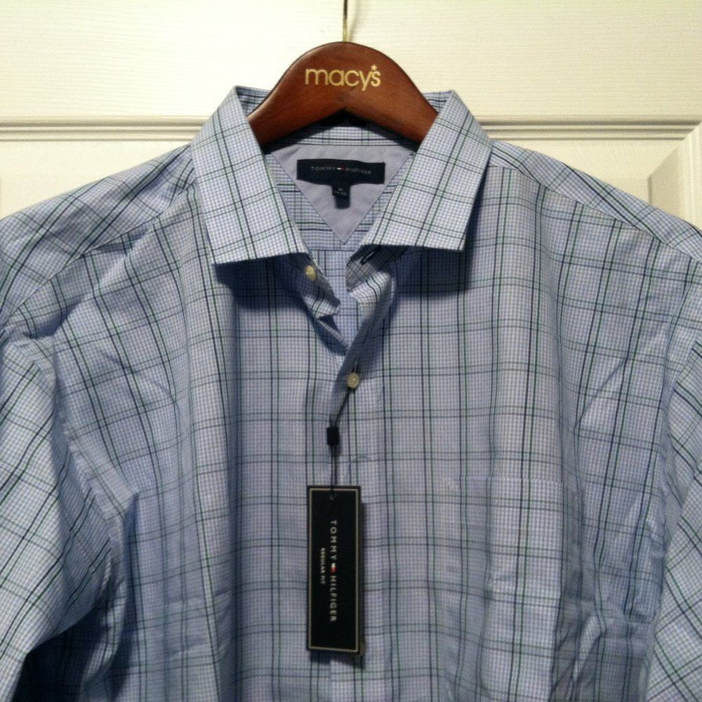 Tommy Hilfiger TOMMY HILFIGER MENS NEW 100%COTTON DRESS SHIRT 17.5/32-33 Size US XL / EU 56 / 4 - 1 Thumbnail