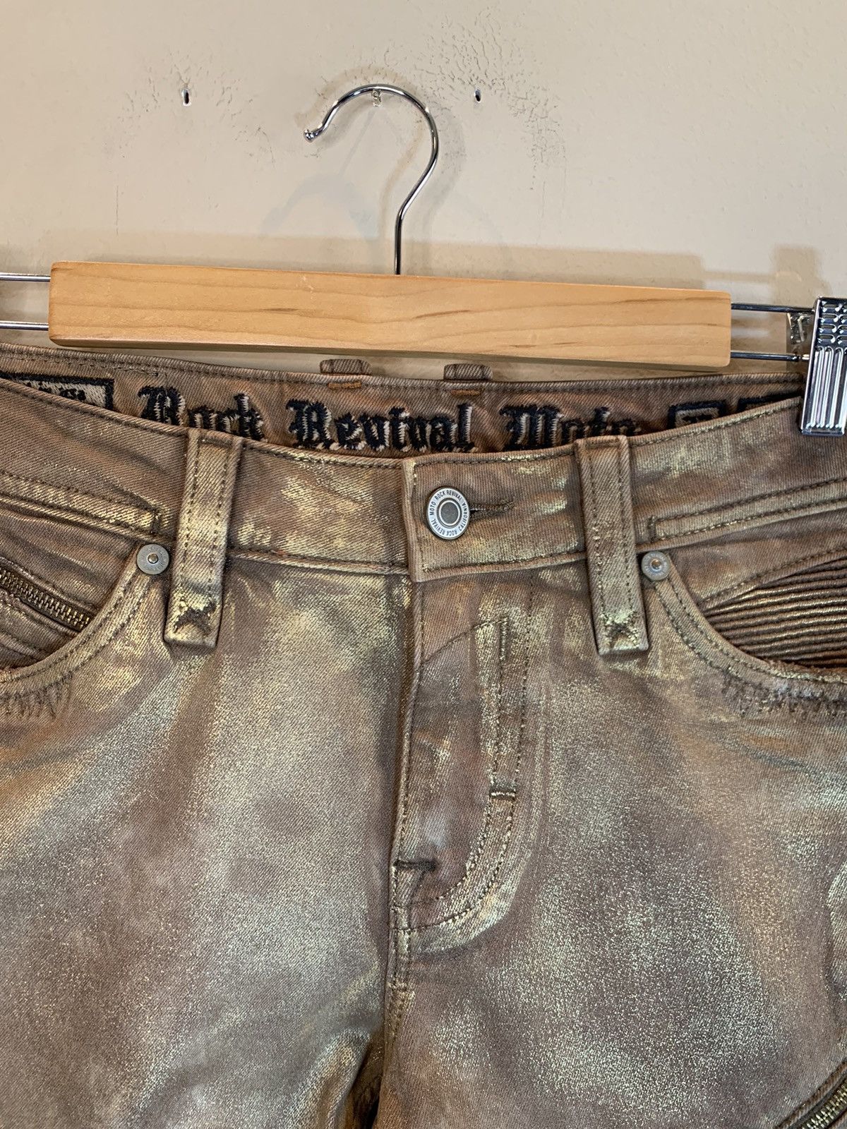 Rock Revival *RARE* New Rock Revival Distressed Biker Moto Denim Jeans Size US 34 / EU 50 - 7 Thumbnail