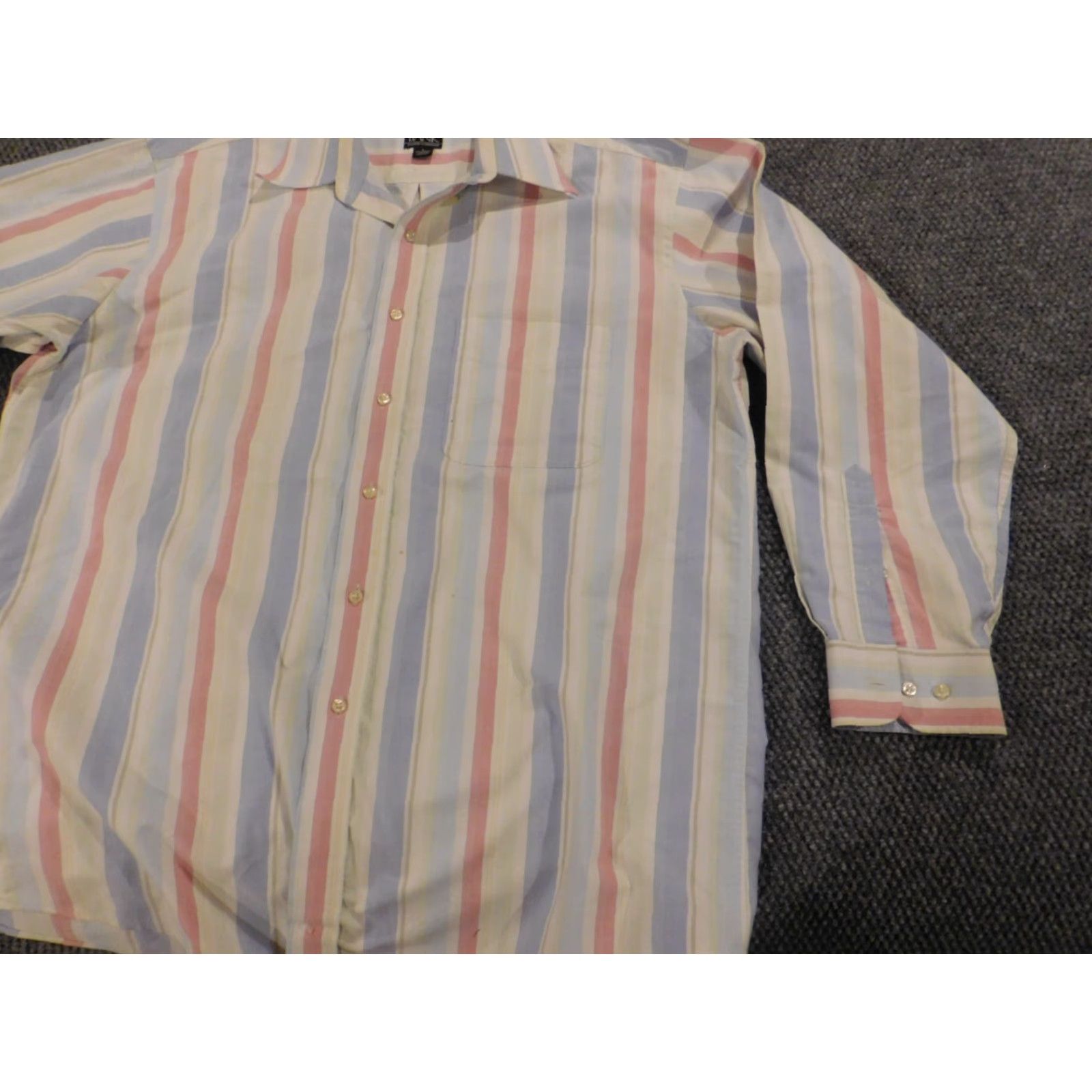 Jos. A. Bank Jos. A. Bank Mens Shirt Large blue striped traveler's Collection Button-Down Shirt Regular Knit Cotton Long Sleeve Multicolor Pocketed Button-Up Mens Size US L / EU 52-54 / 3 - 3 Thumbnail