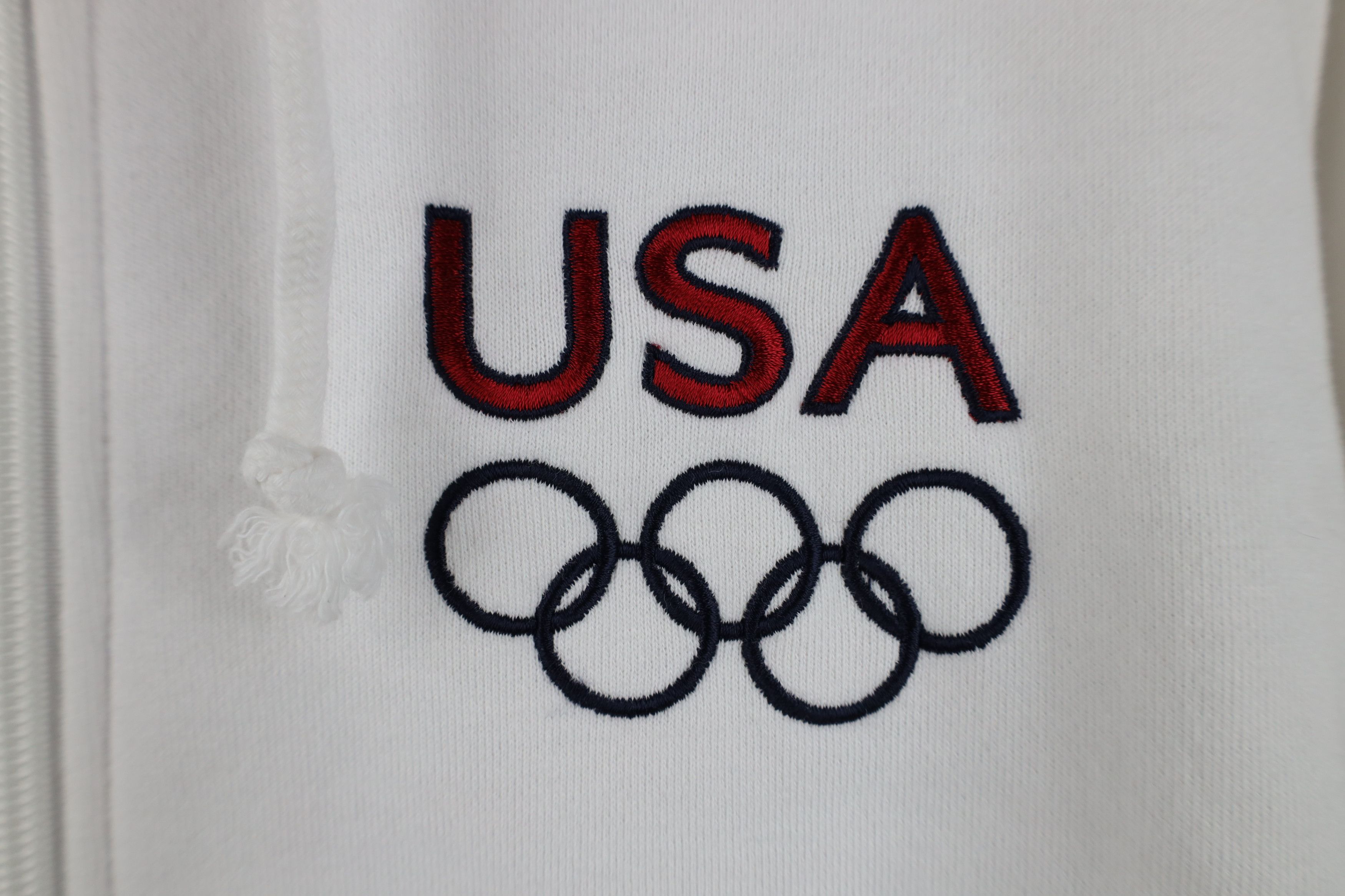 Vintage Vintage Y2K Roots Athens Greece Team USA Hoodie White Size XL / US 12-14 / IT 48-50 - 5 Thumbnail