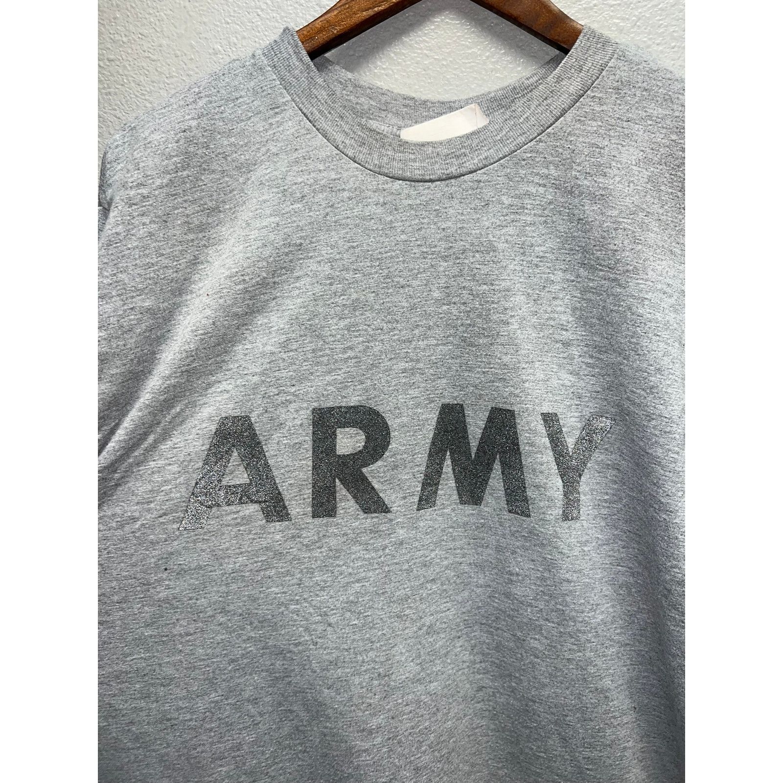 Vintage Vintage Army Shirt Soldier Faded Wear Gray Graphic Tee Large Size US L / EU 52-54 / 3 - 2 Thumbnail