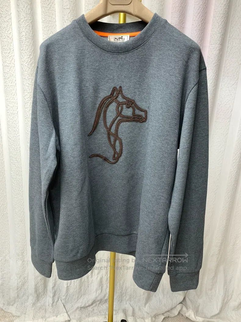 Hermes Hermes Lead gray chest coffee leather horse head round nec Size L / US 10 / IT 46 - 4 Thumbnail