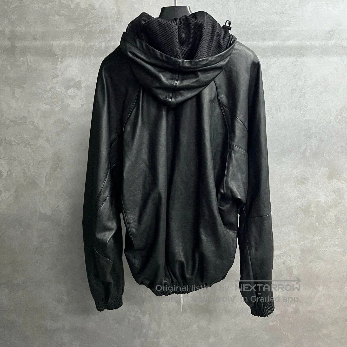 Balenciaga black logo print hooded leather jacket. Size US M / EU 48-50 / 2 - 5 Thumbnail