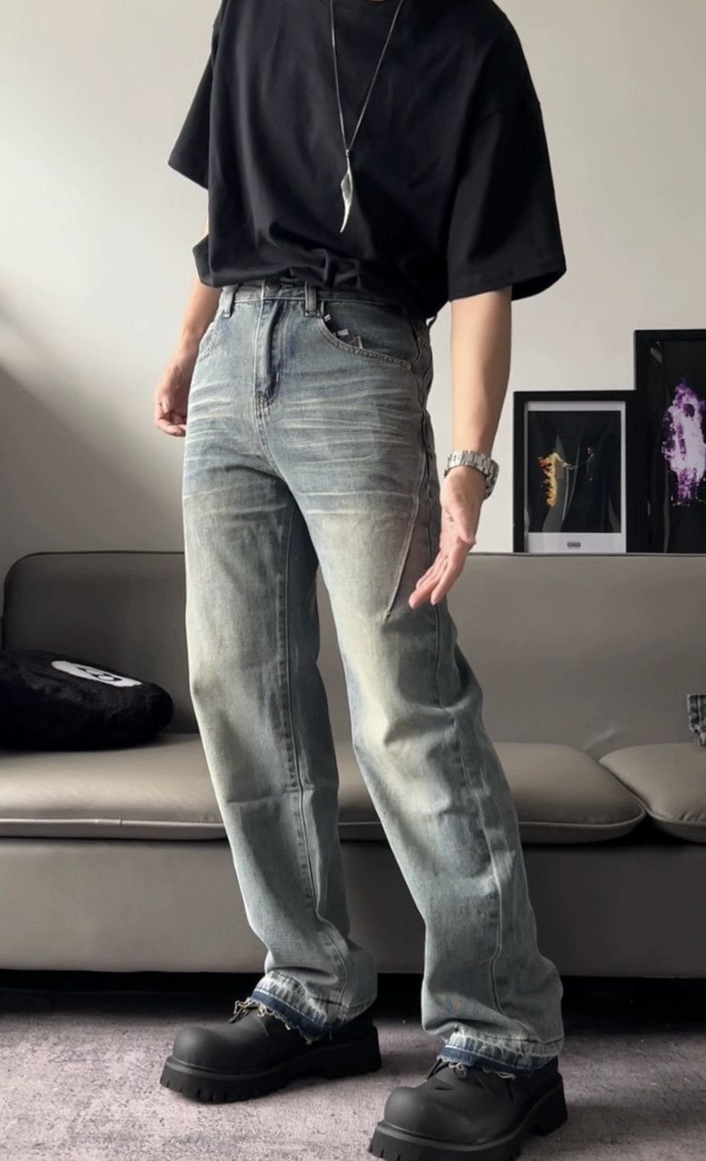 washed faded damaged y2k jeans