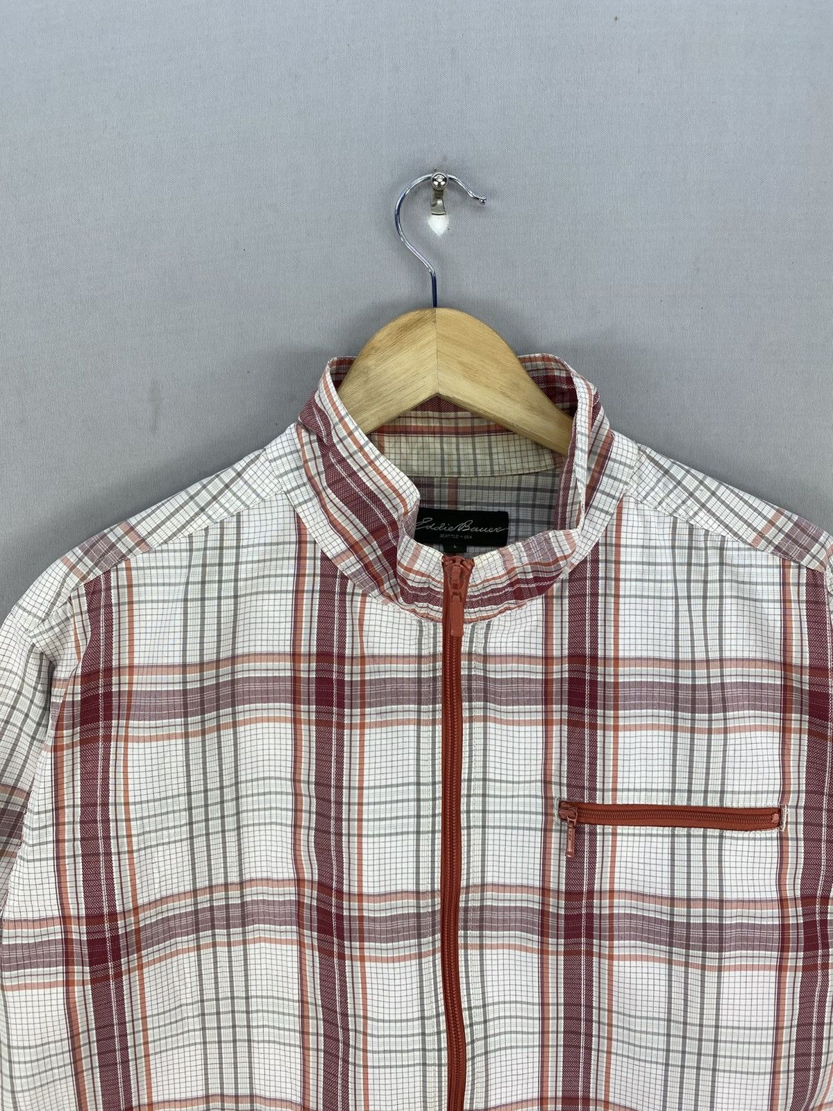 Eddie Bauer Eddie Bauer Plaid Check Zipper Jacket Short Sleeve Size US L / EU 52-54 / 3 - 7 Thumbnail