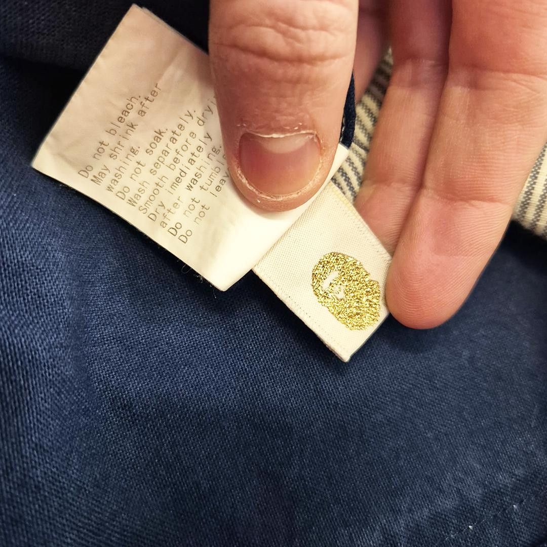 Bape BAPE Vintage Patchwork Blue Long Sleeve Shirt (M) Size US M / EU 48-50 / 2 - 3 Thumbnail