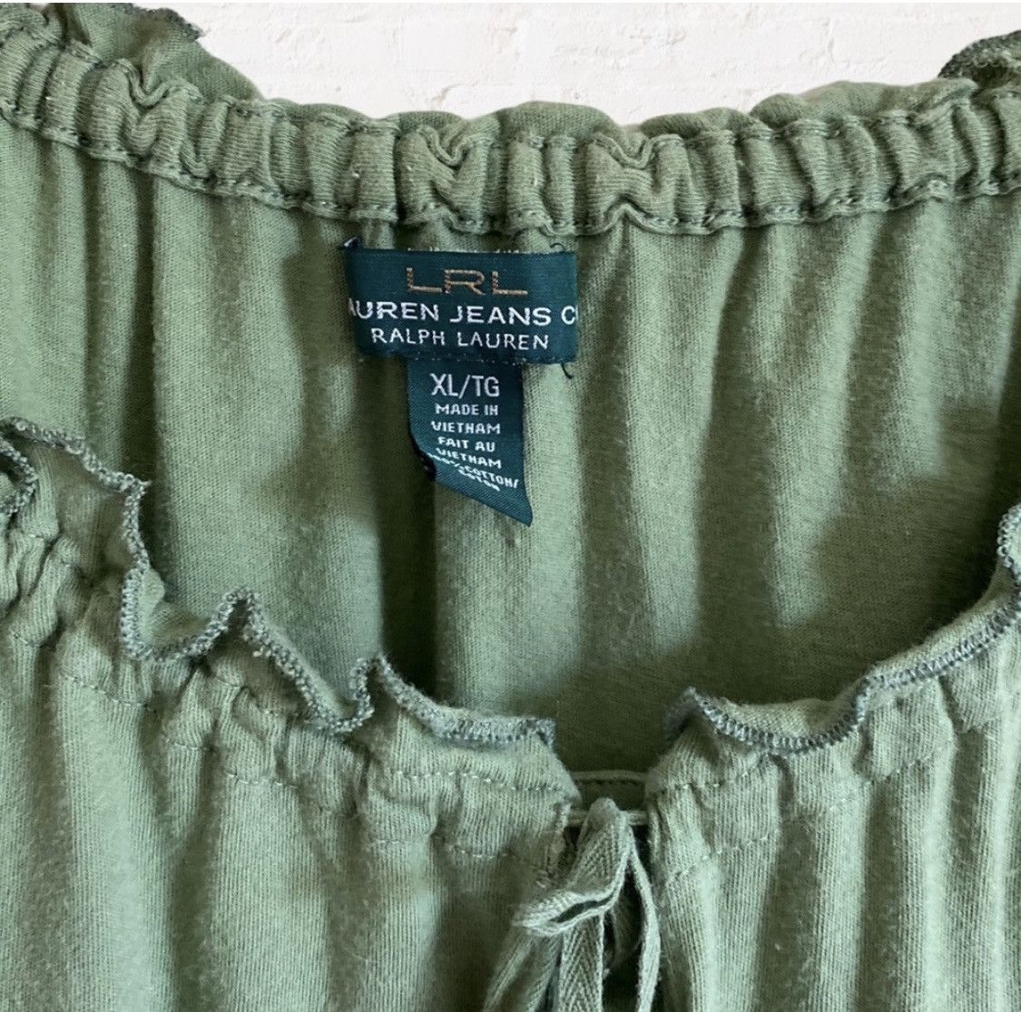 Ralph Lauren LAUREN RALPH LAUREN RUFFLED SHORT SLEEVE SHIRT TOP SIZE XL Size XL / US 12-14 / IT 48-50 - 6 Thumbnail