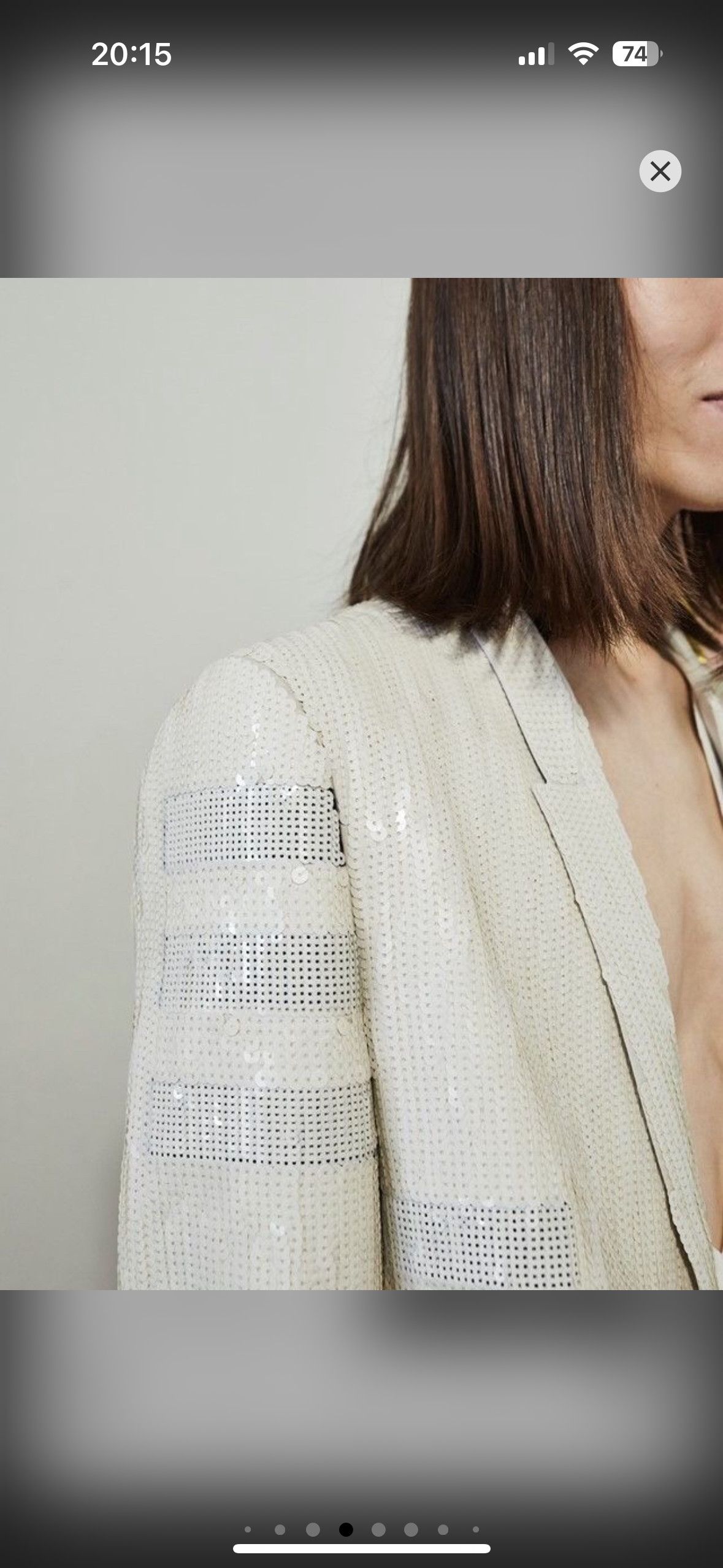 Rick Owens Rick Owens Cropped Sequins White Chalk Blazer Jacket (XS/S) Size US XS / EU 42 / 0 - 6 Thumbnail