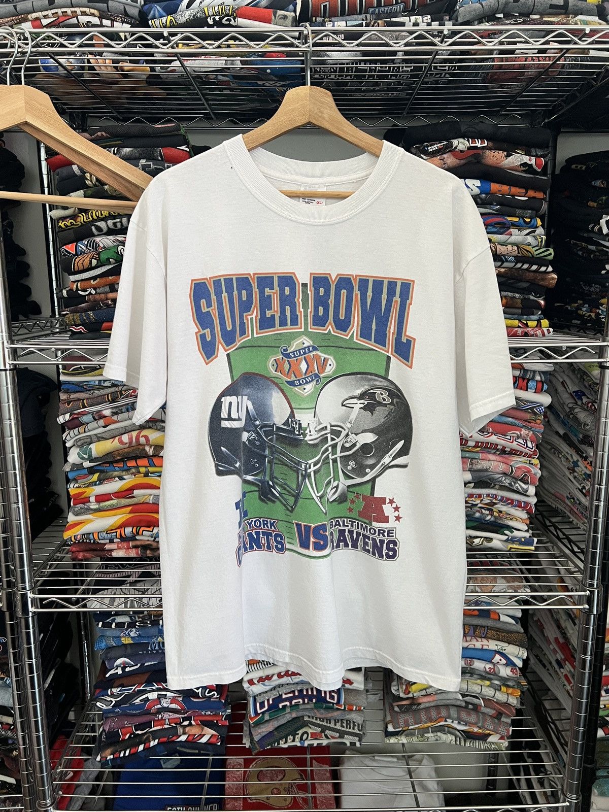 NFL 2000 Giants vs Ravens Super Bowl XXXV Tee Size US XL / EU 56 / 4 - 1 Thumbnail