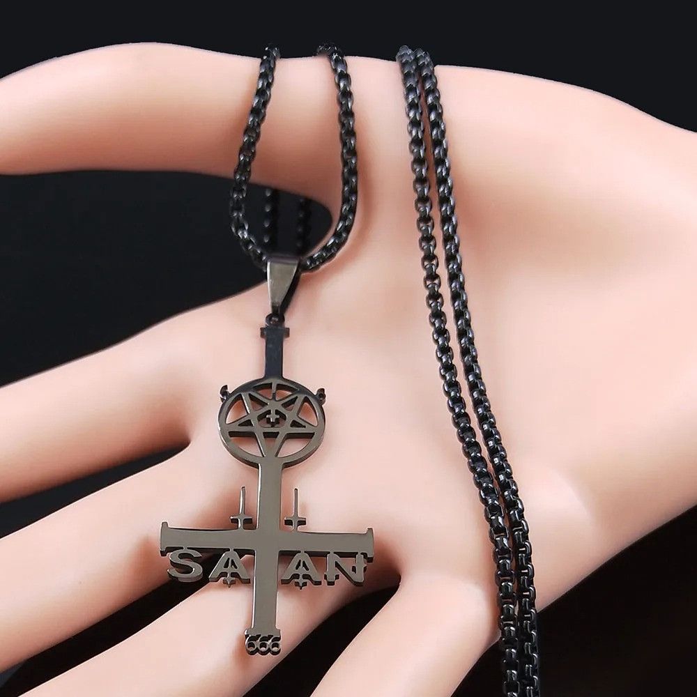 Jewelry Satan Inverted Cross Necklace Size ONE SIZE - 2 Thumbnail