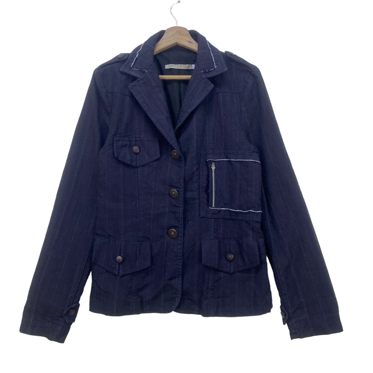 Imperial Nice Italian Design Imperial Distressed Denim Jacket Size L / US 10 / IT 46 - 1 Thumbnail