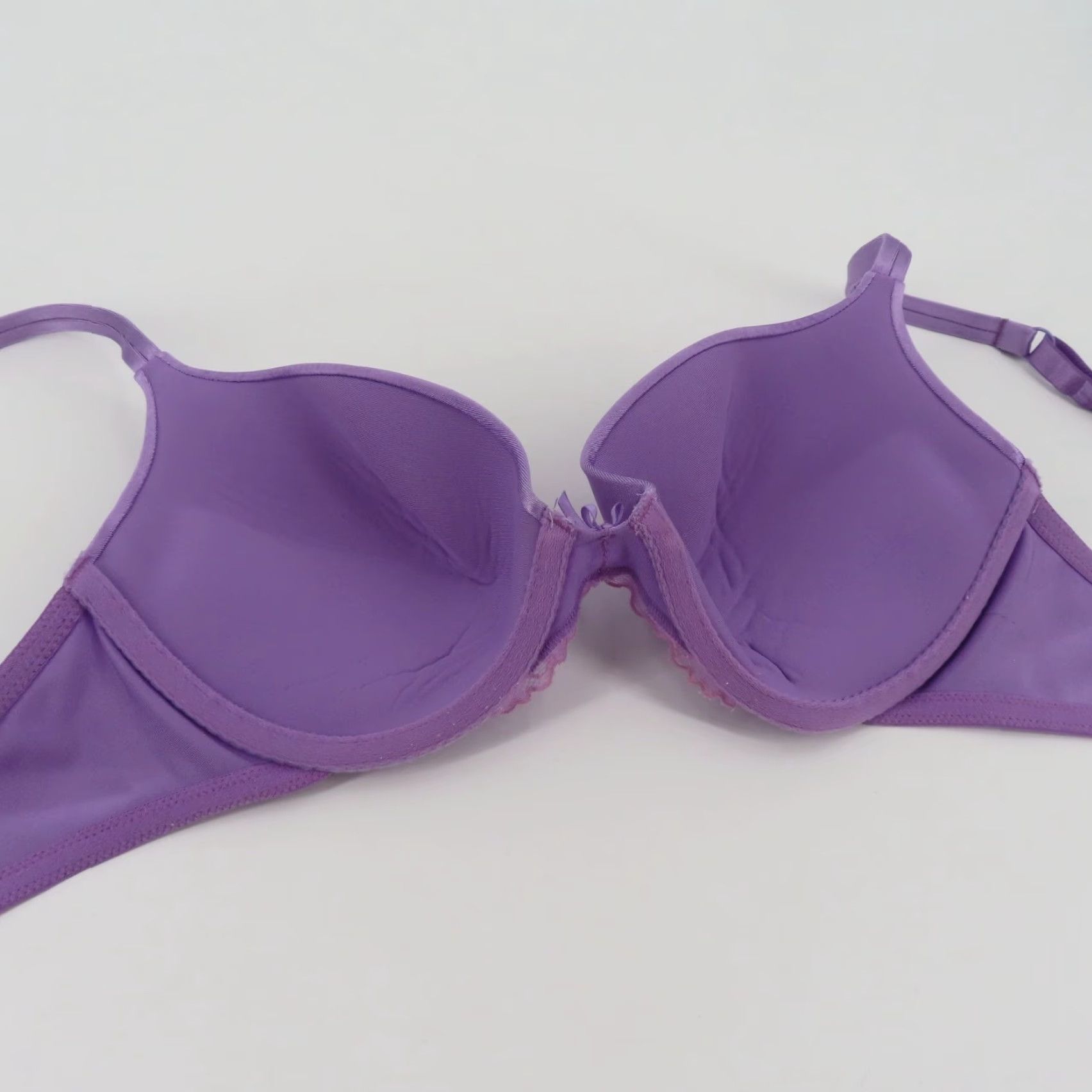 Victoria's Secret VINTAGE Victoria's Secret Angels Push Up Bra Solid Purple 36C Underwire Padded Opaque VTG Y2K Womens Bra Size ONE SIZE - 7 Thumbnail
