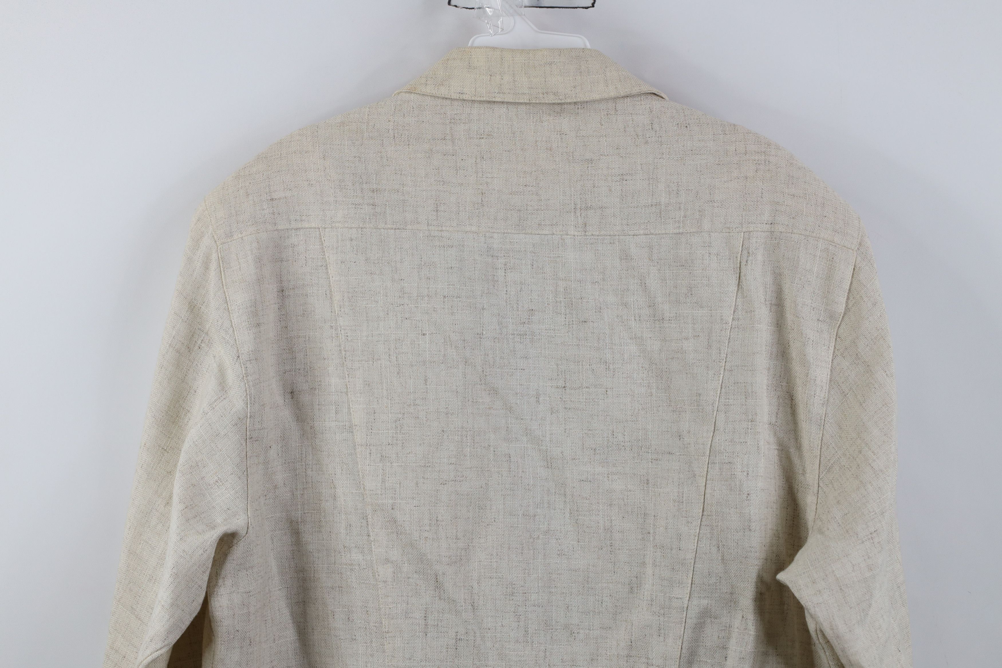 Vintage Vintage 60s Streetwear Flax Linen Blazer Jacket USA Size XXL / US 16-18 / IT 52-54 - 15 Thumbnail