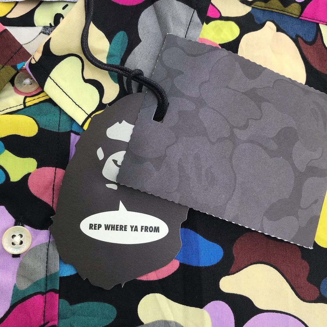 Bape Rare Vintage Bape Pirate Camo Candy Button Up S/S Shirt Size US M / EU 48-50 / 2 - 8 Thumbnail