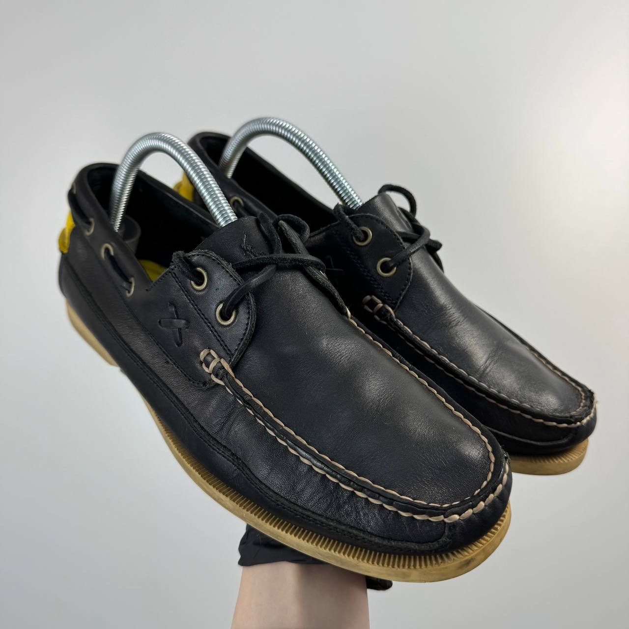 Polo Ralph Lauren Polo Ralph Lauren Black Leather Deck Boat Shoes Men’s Size US 8 / EU 41 - 1 Thumbnail