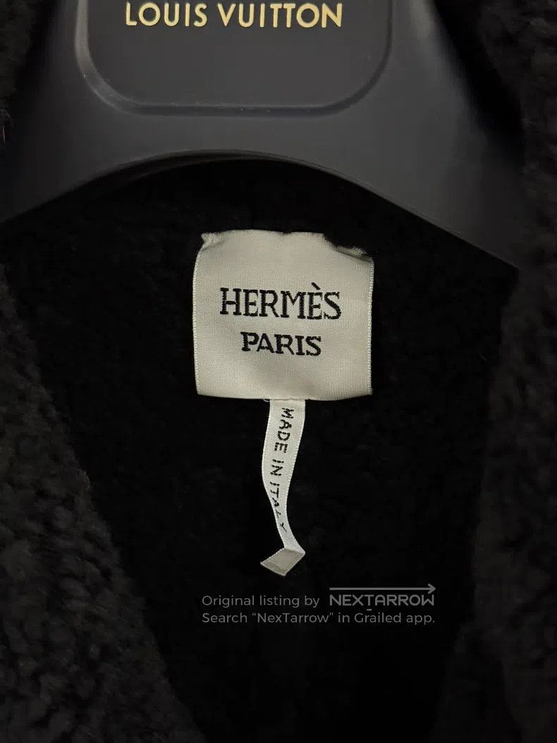 Hermes Hermes Deep blue lamb fur collar leather jacket Size XS / US 0-2 / IT 36-38 - 3 Thumbnail
