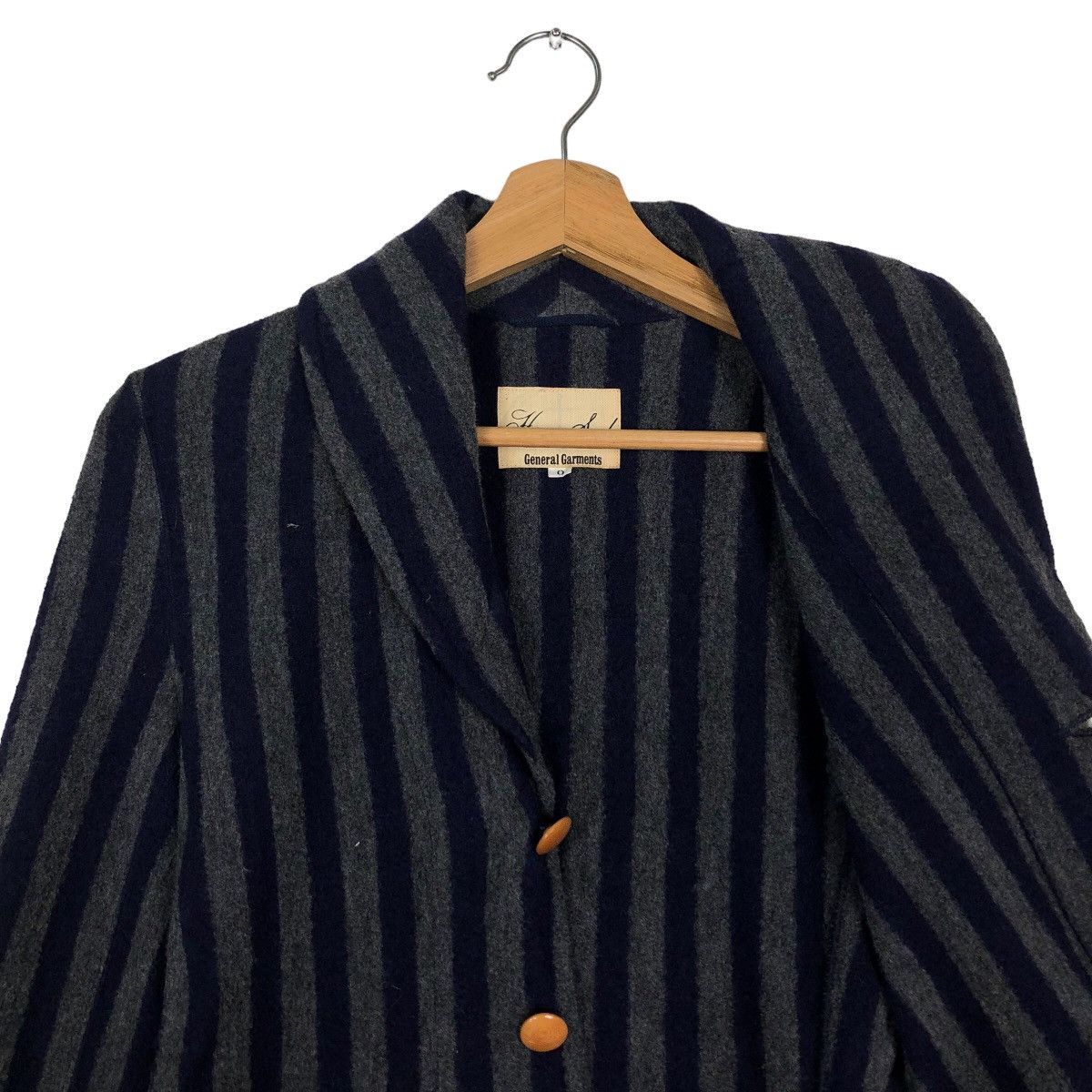 Issey Miyake 🔥Vintage Striped Wool Jacket General Garments Issey Miyake Size M / US 6-8 / IT 42-44 - 9 Thumbnail