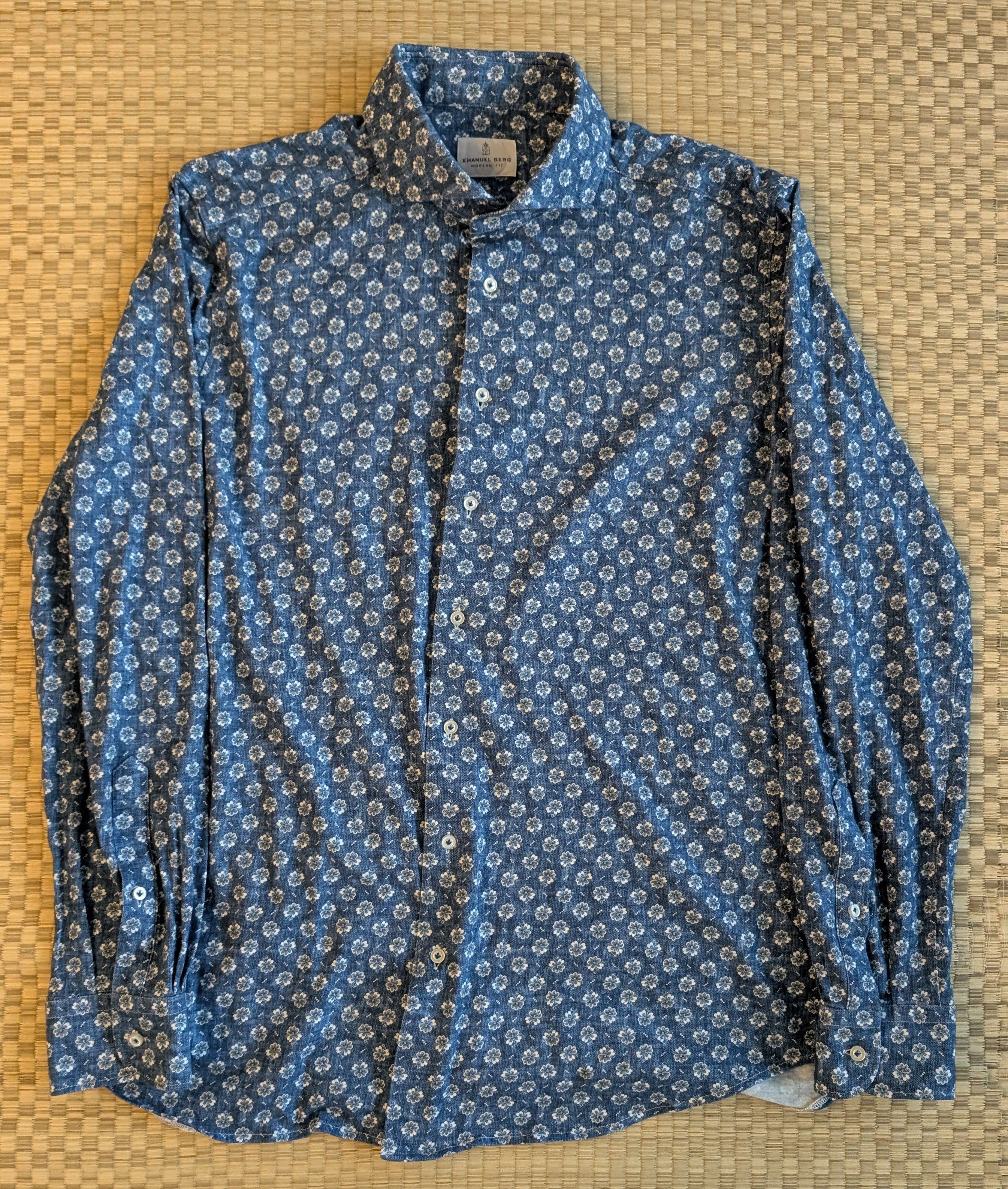 Designer Emanuel Berg Floral Pattern Button Up Shirt Men's Size L/XL Size US L / EU 52-54 / 3 - 1 Thumbnail